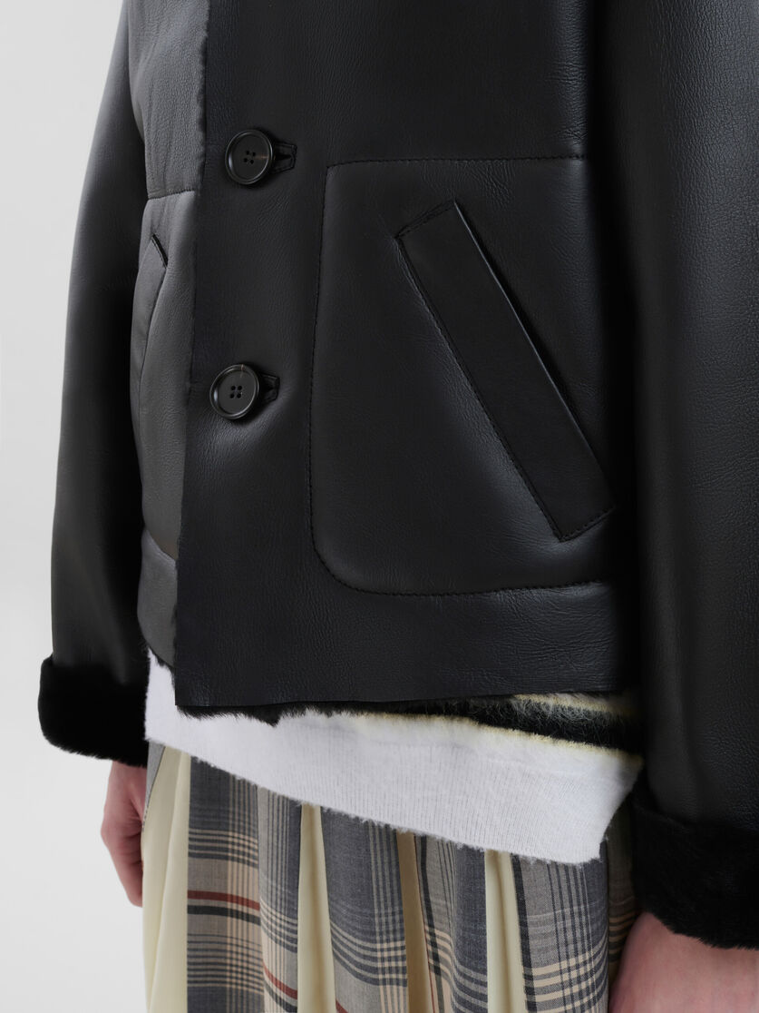 Beige reversible shearling jacket - Jackets - Image 5