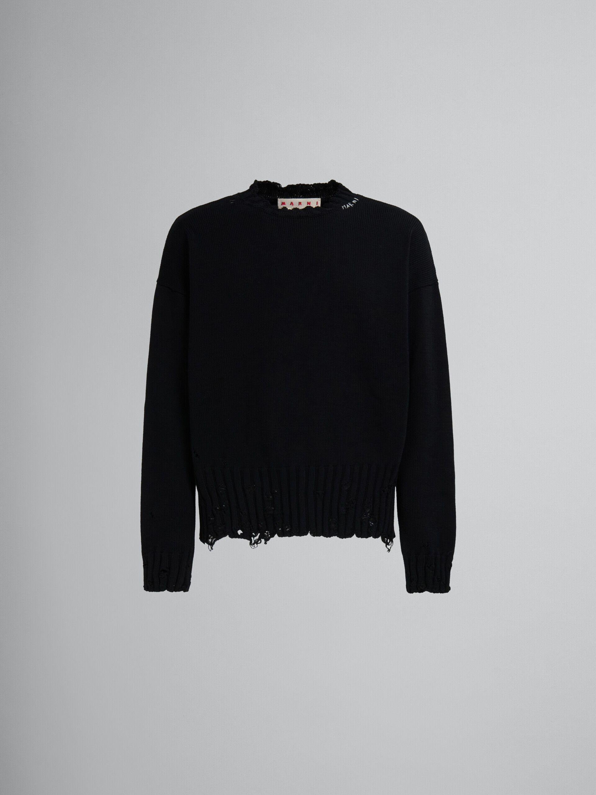 Black twisted crewneck sweater | Marni