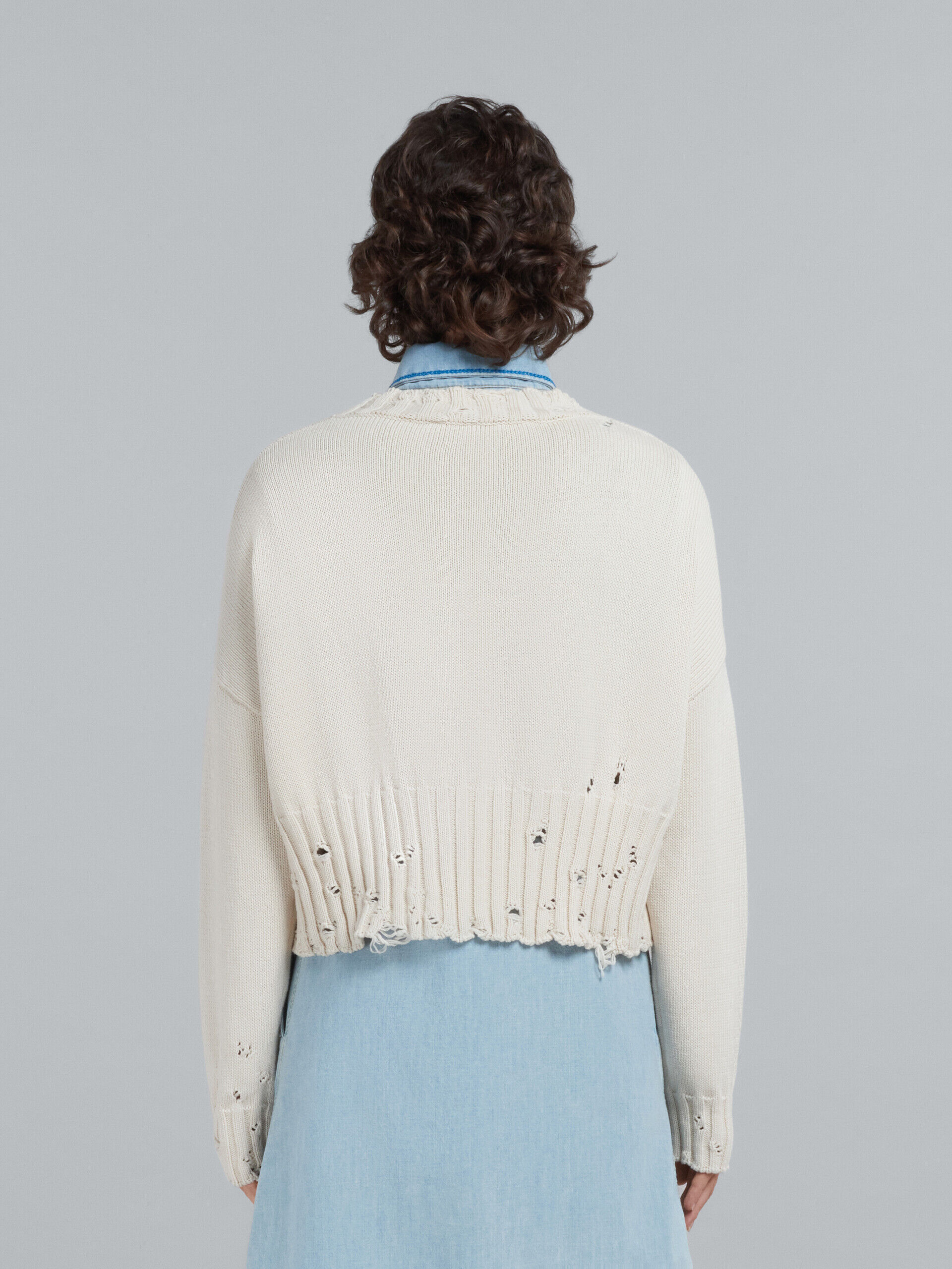 White cotton cropped sweater | Marni