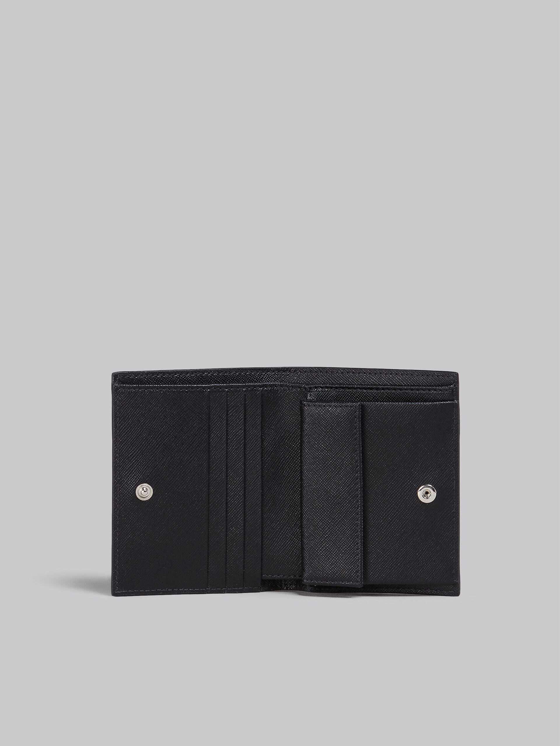 Black saffiano leather bi-fold wallet | Marni