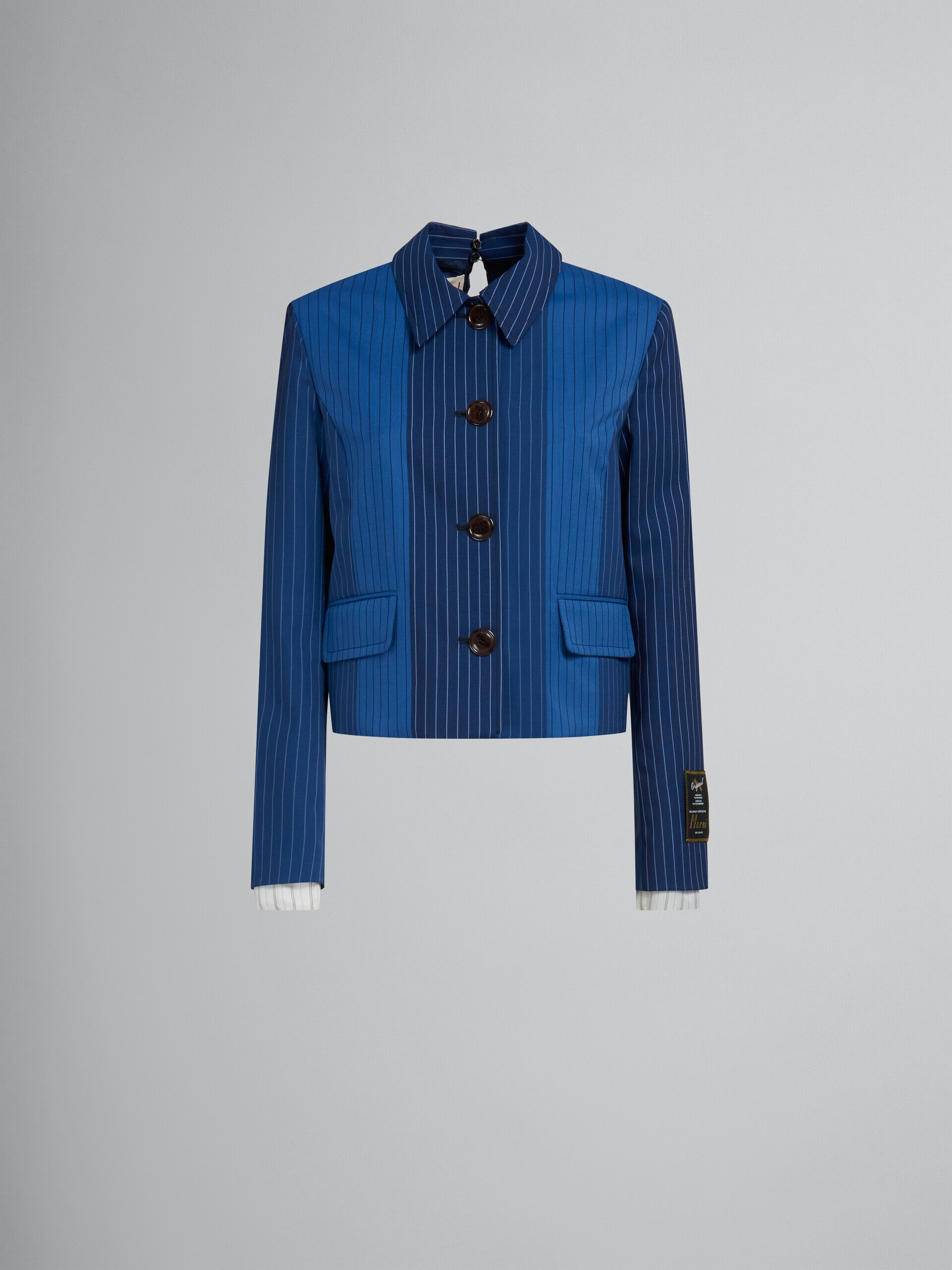 ブルー グラデーションピンストライプ ウールジャケット | Marni
