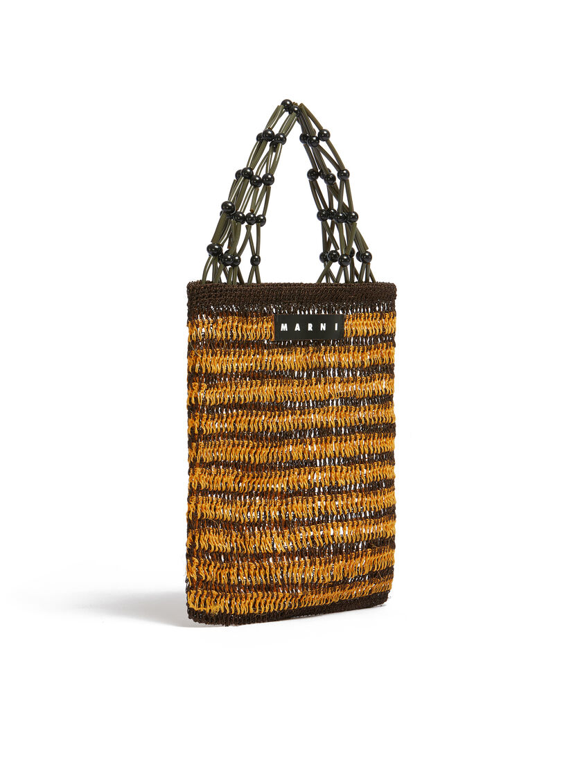 Borsa shopping MARNI MARKET FIQUE in fibra naturale a rete marrone - Borse shopping - Image 2