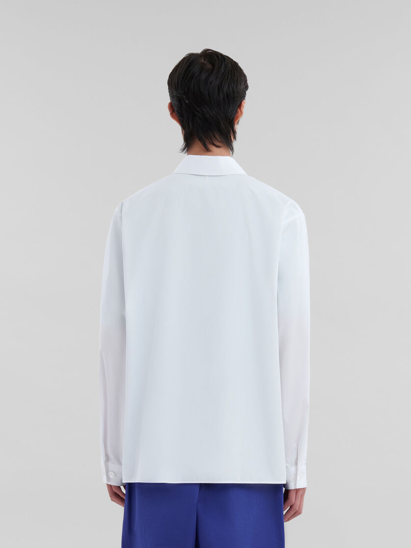 Camicia con zip in popeline biologico bianco con logo nascosto - Camicie - Image 3