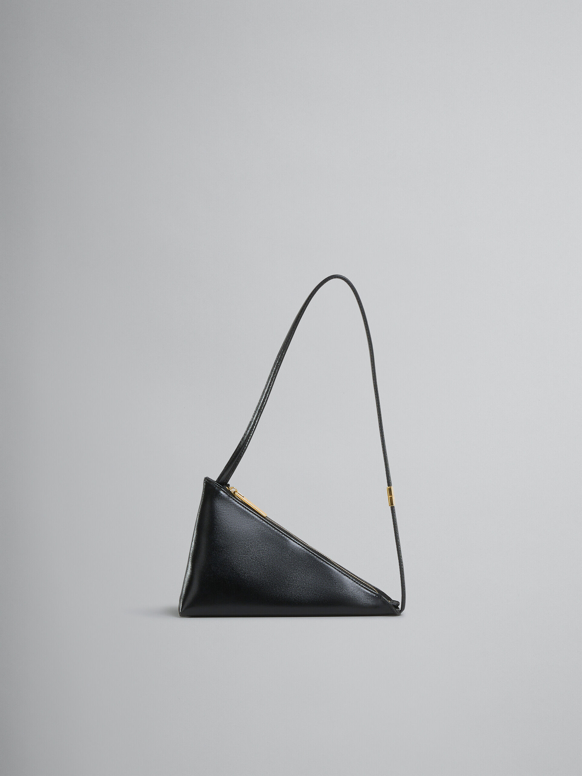 Black leather Prisma triangle crossbody bag | Marni