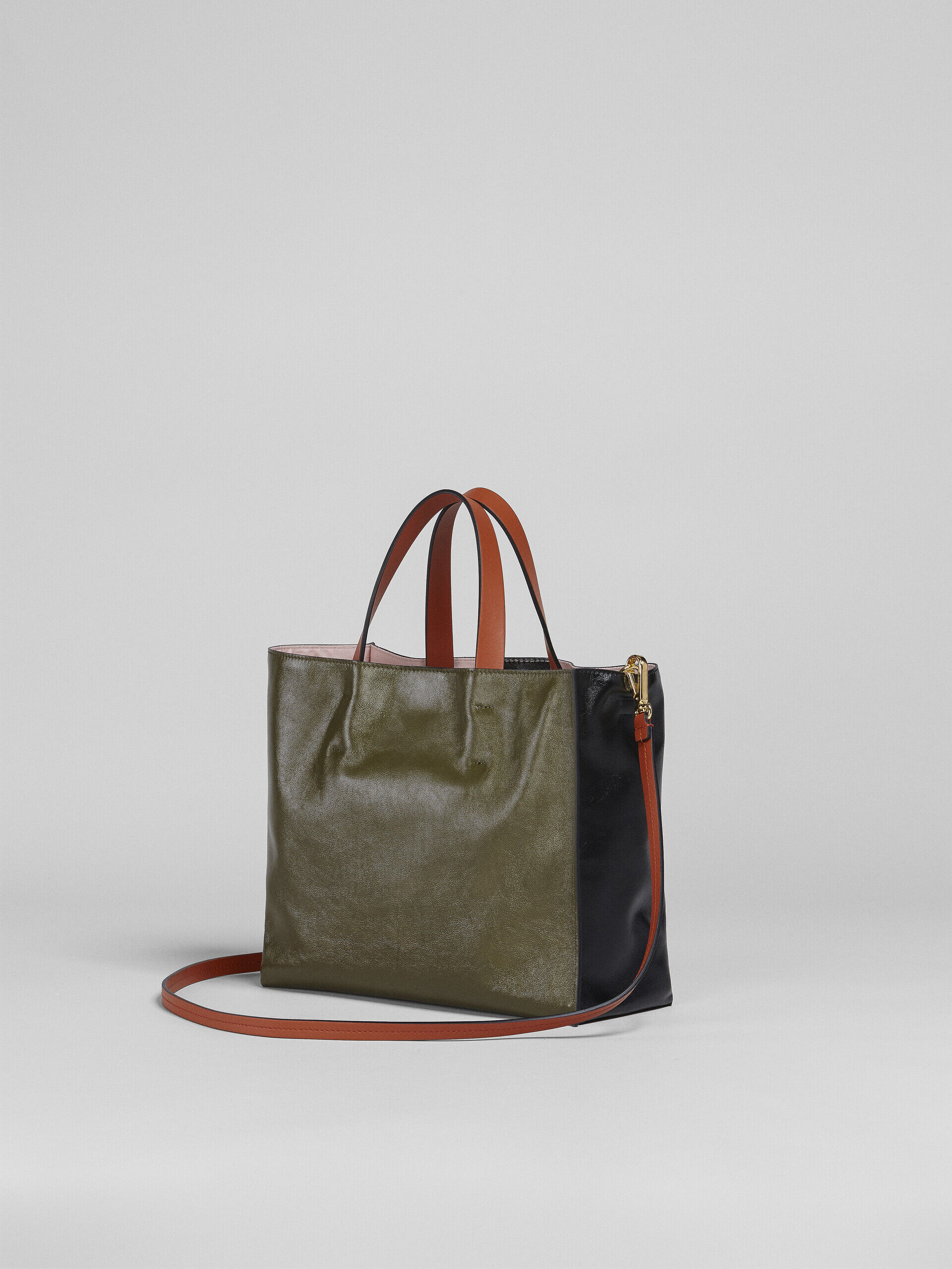 MUSEO SOFT small bag in black green and orange leather | Marni