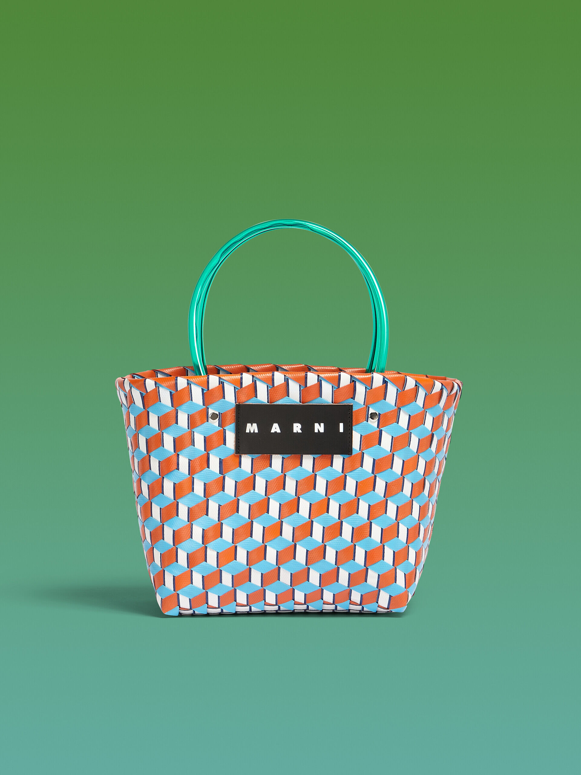 MARNI MARKET 3D BAG in orange cube woven material | Marni