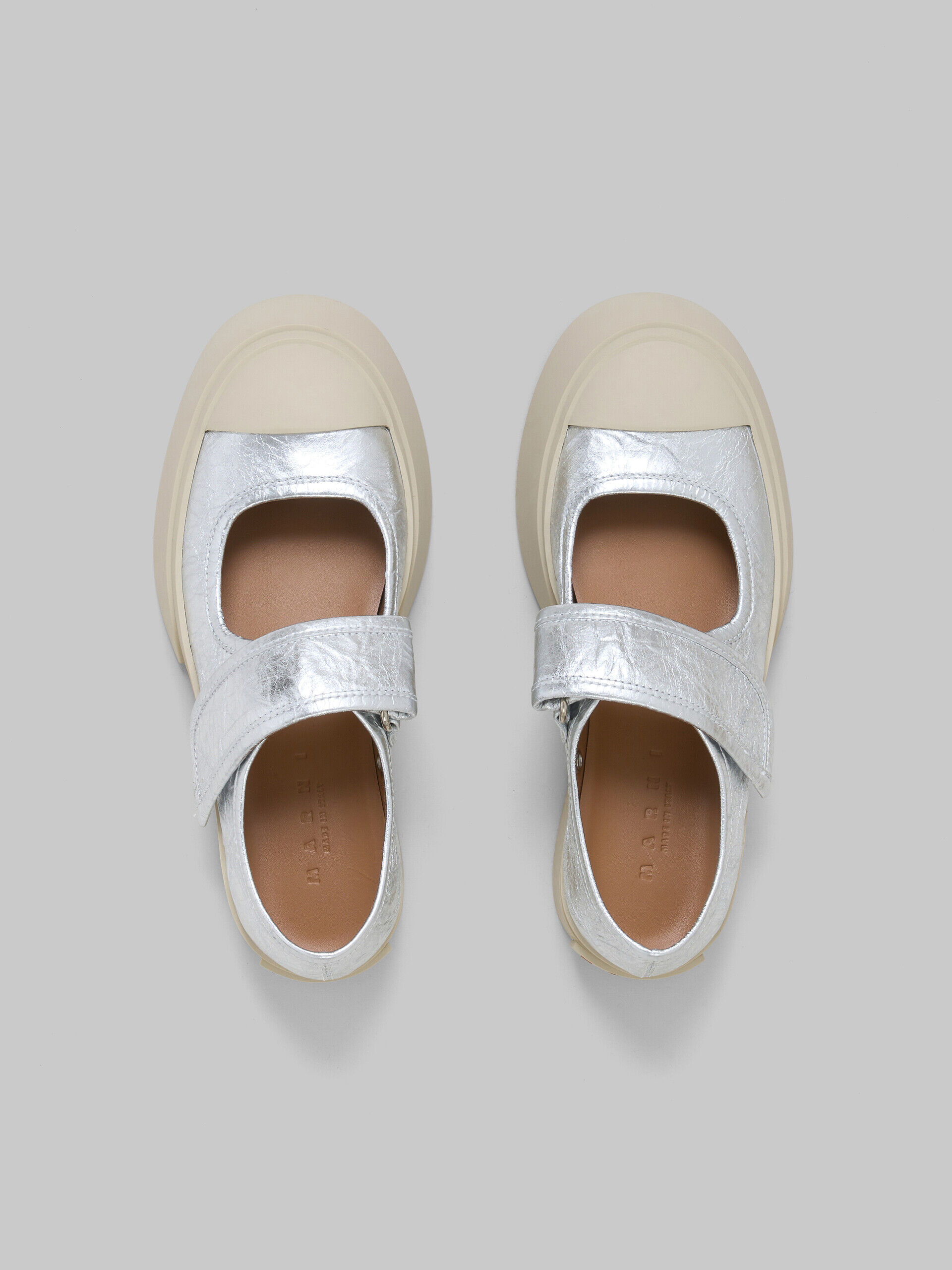 Silver leather Mary Jane sneaker | Marni