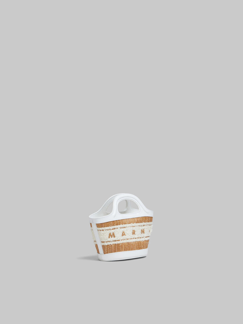 Tropicalia Bag Micro in pelle bianca effetto rafia con logo trapuntato - Borse a mano - Image 6