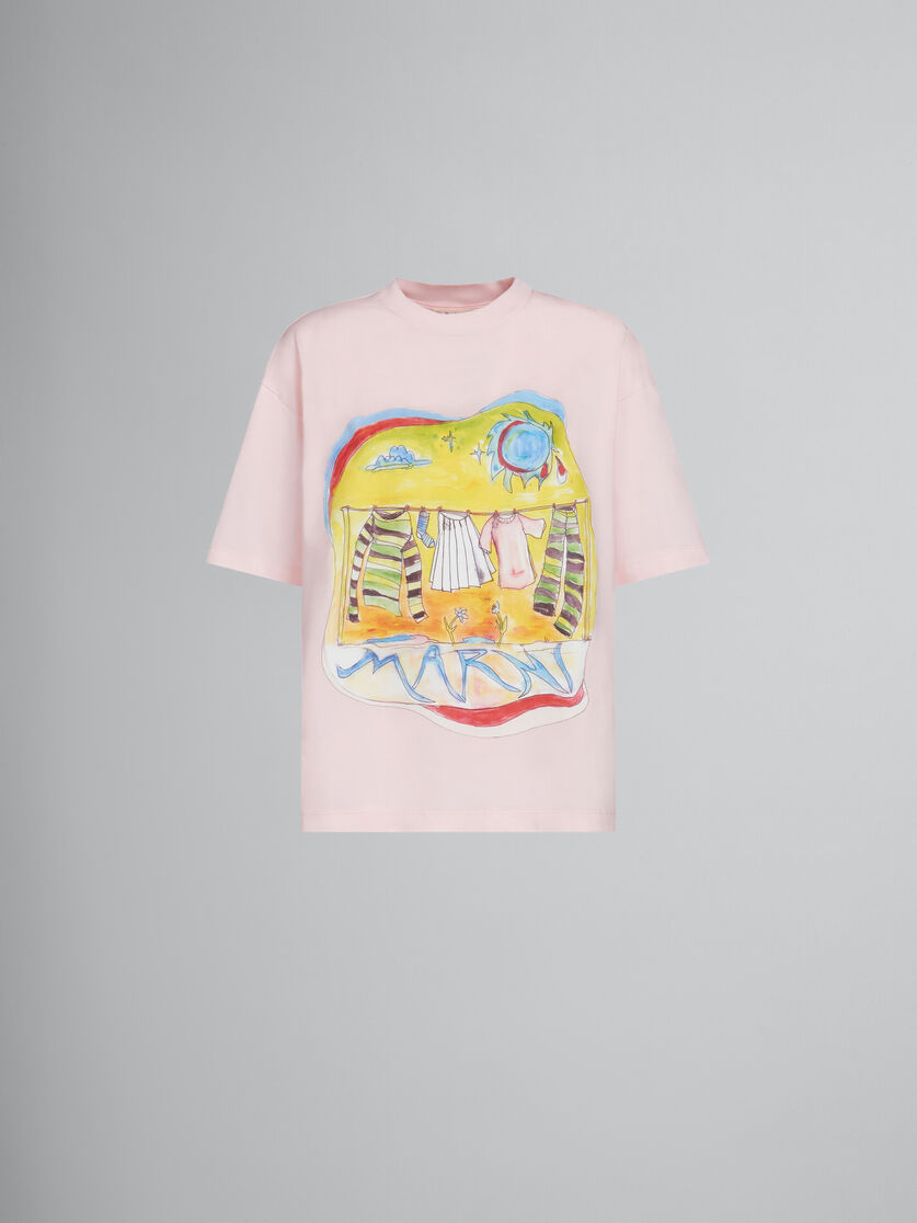 Pink T-shirt with print Marni Dry Sun 