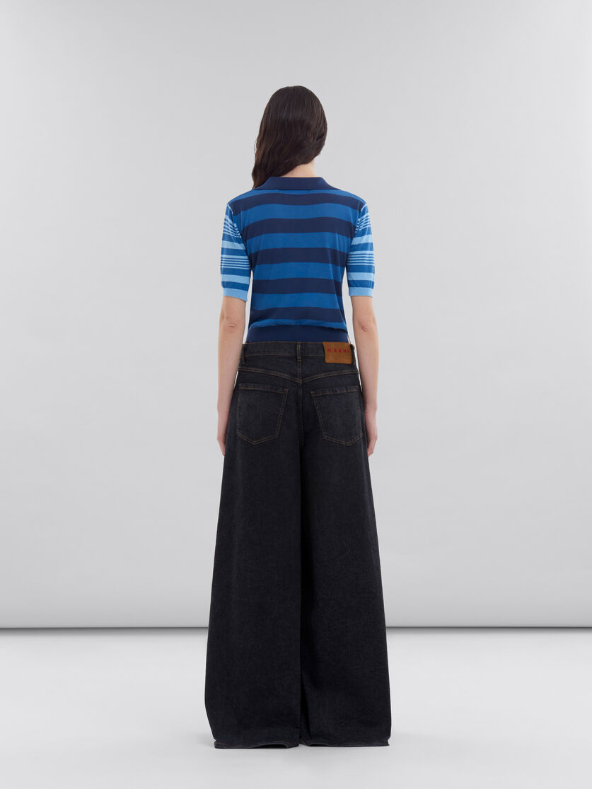 Jeans a gamba larga in denim effetto marmorizzato nero - Pantaloni - Image 3