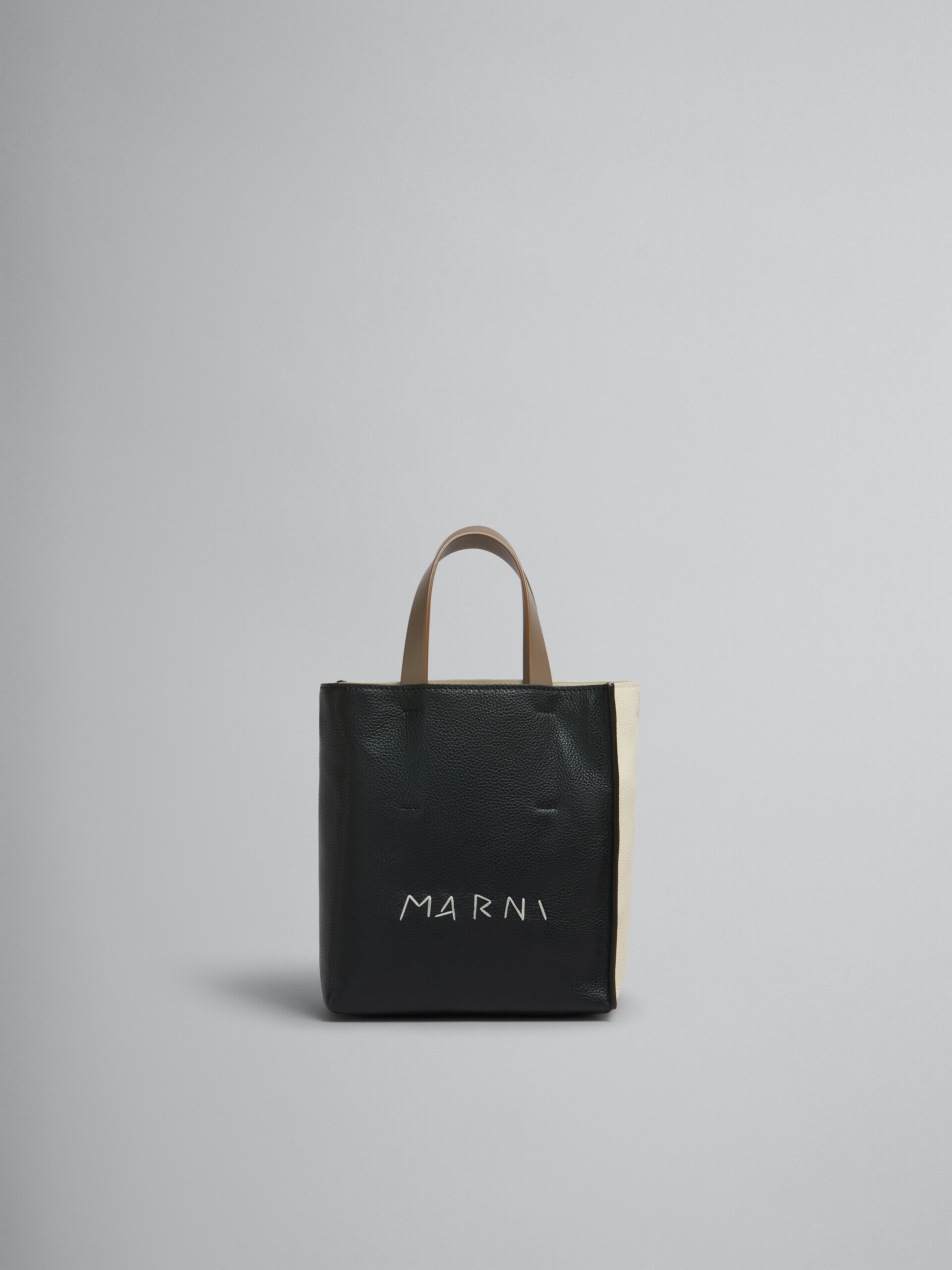 ブラック クリーム ブラウン レザー製 Museo Soft ミニバッグ、マルニメンディング | Marni