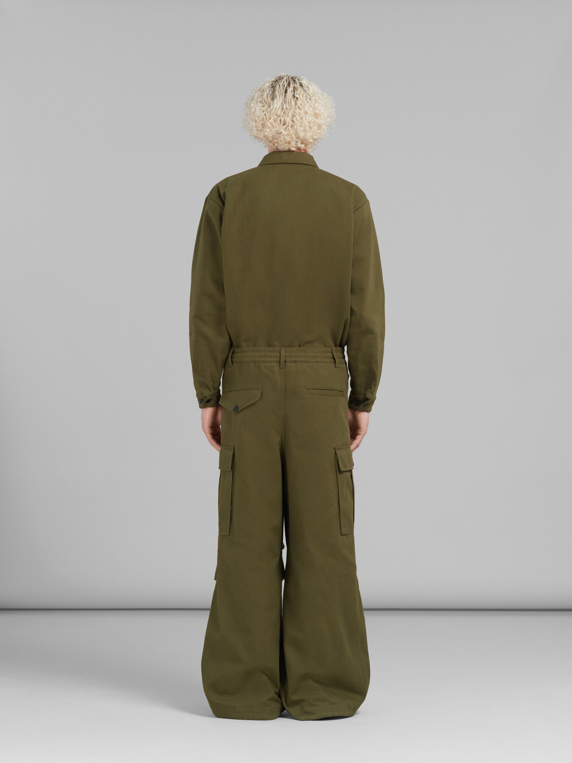 Green gabardine cargo pants | Marni