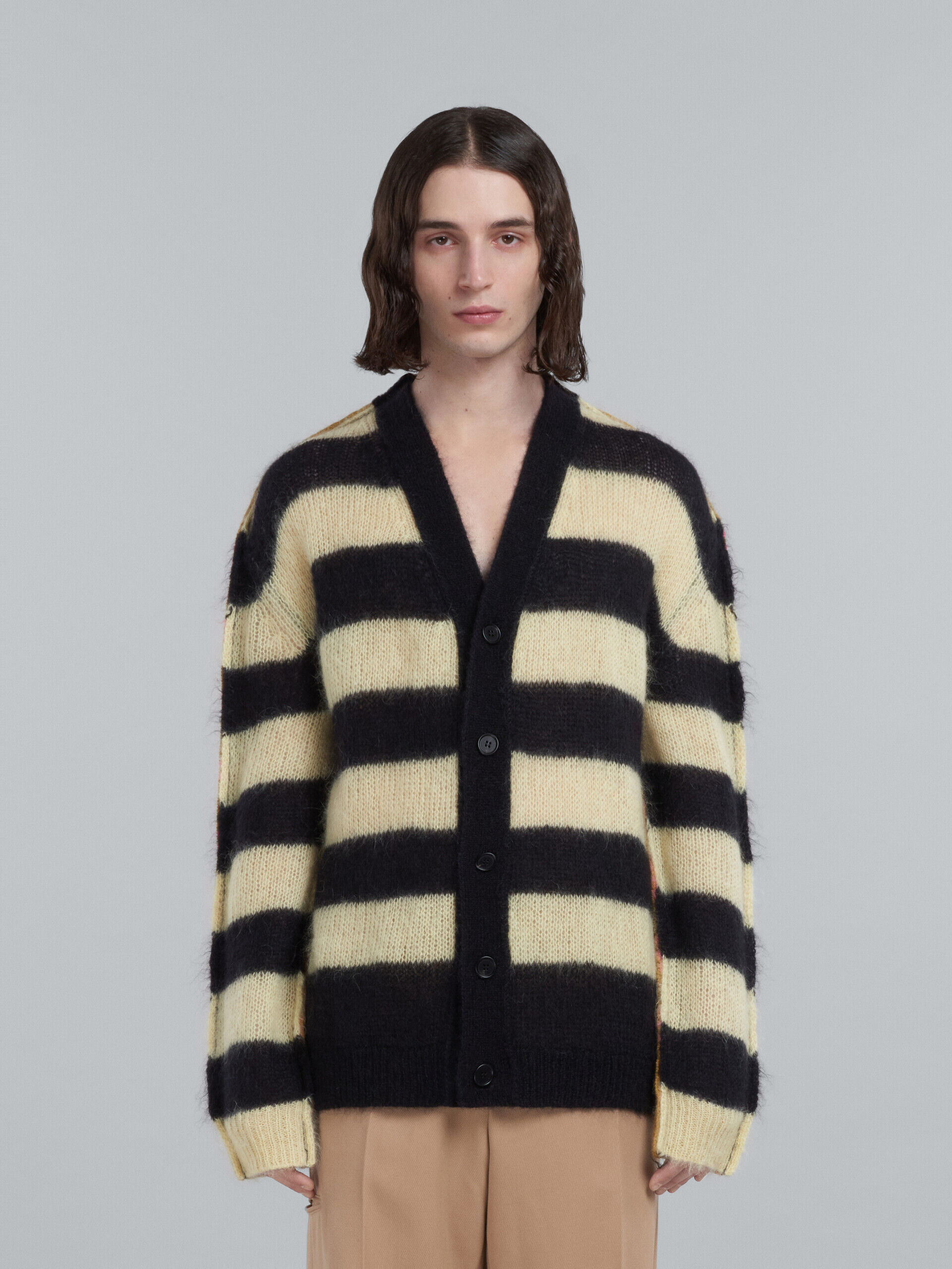 STRIPED MOHAIR CARDIGAN by GOLF WANGメンズ - dso-ilb.si