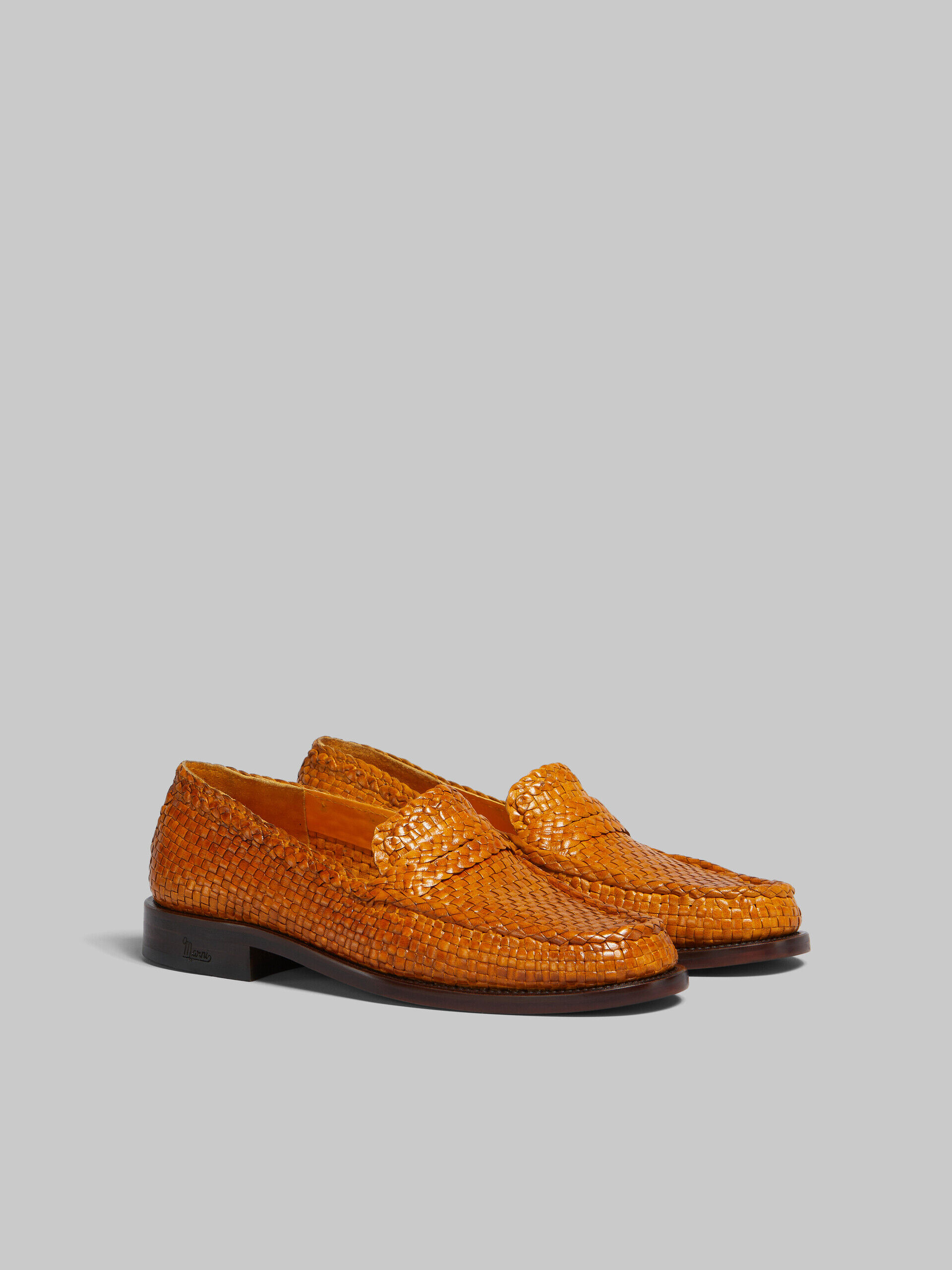 Orange woven leather Bambi loafer | Marni
