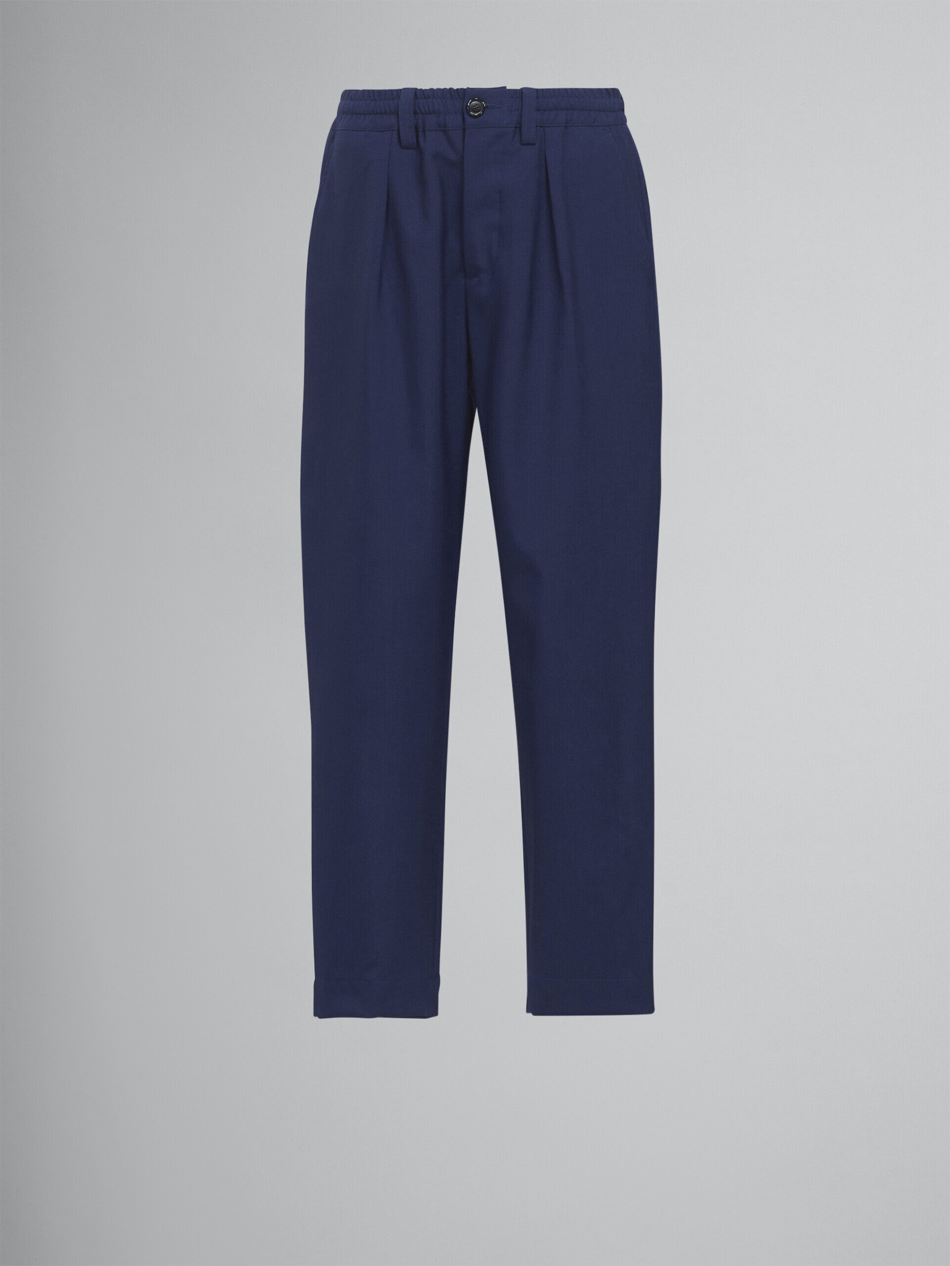 Blue tropical wool cropped pants | Marni