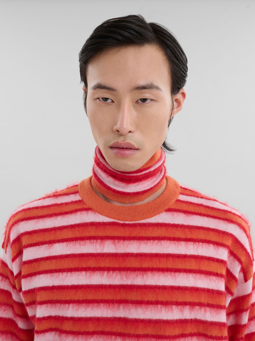 Maglione in lana-mohair a righe rosa e arancione - Pullover - Image 4
