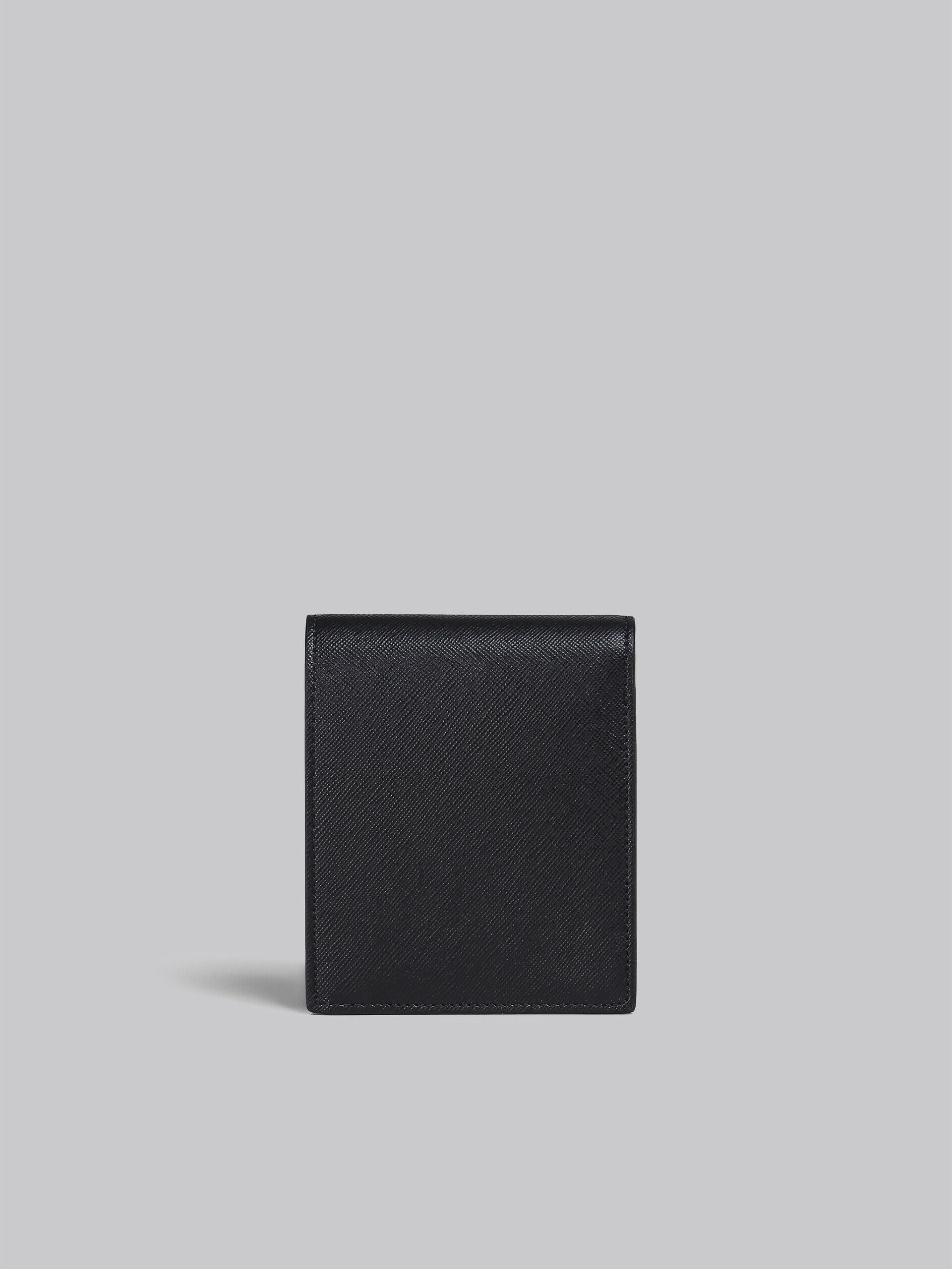 ブラック サフィアーノカーフレザー製 二つ折り財布 | Marni