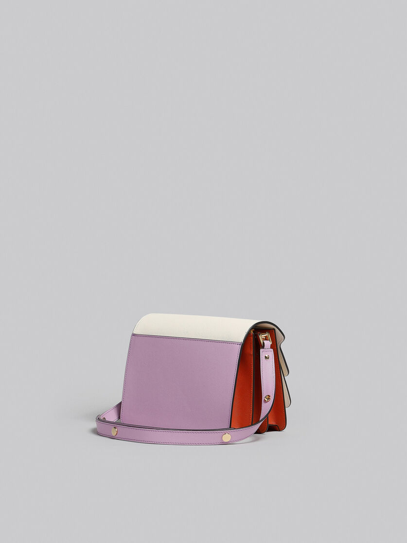TRUNK mini bag in brown lilac and black saffiano leather
