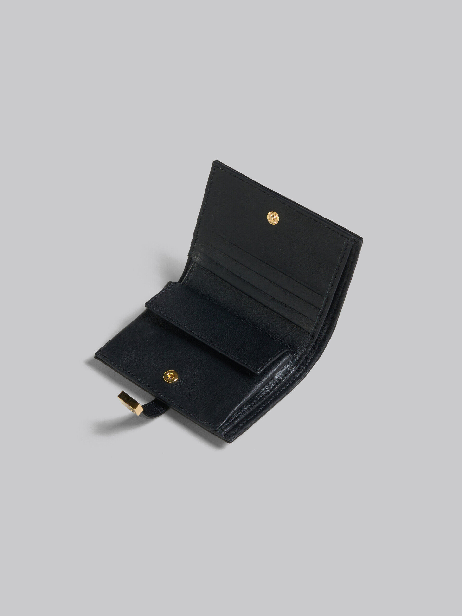 Black leather bifold Prisma wallet | Marni