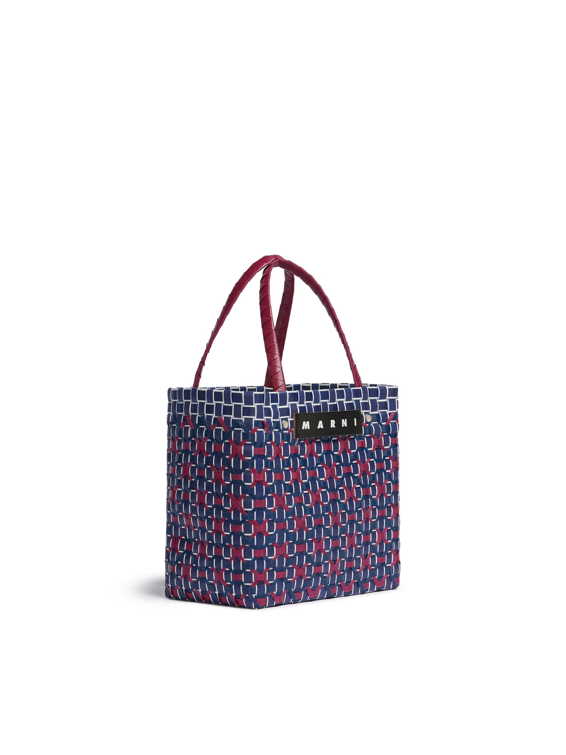 Blue And Red Marni Market Criss-Cross Mini Basket Bag | Marni