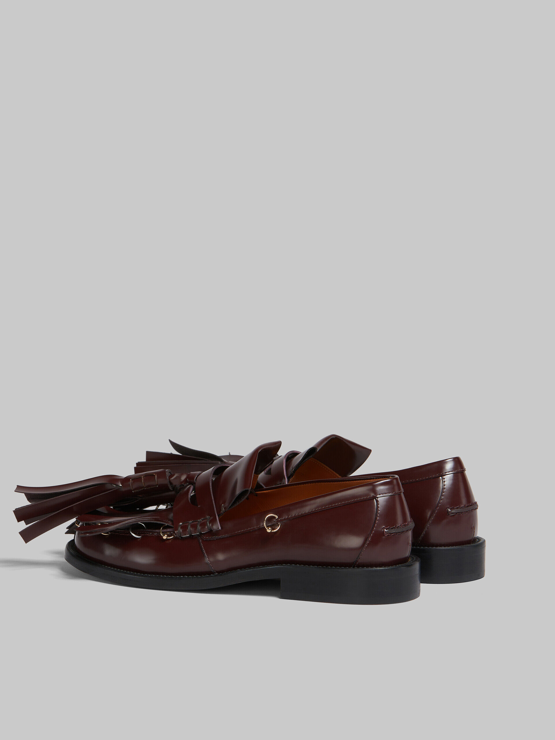 Burgundy leather Bambi loafer with maxi tassels | Marni