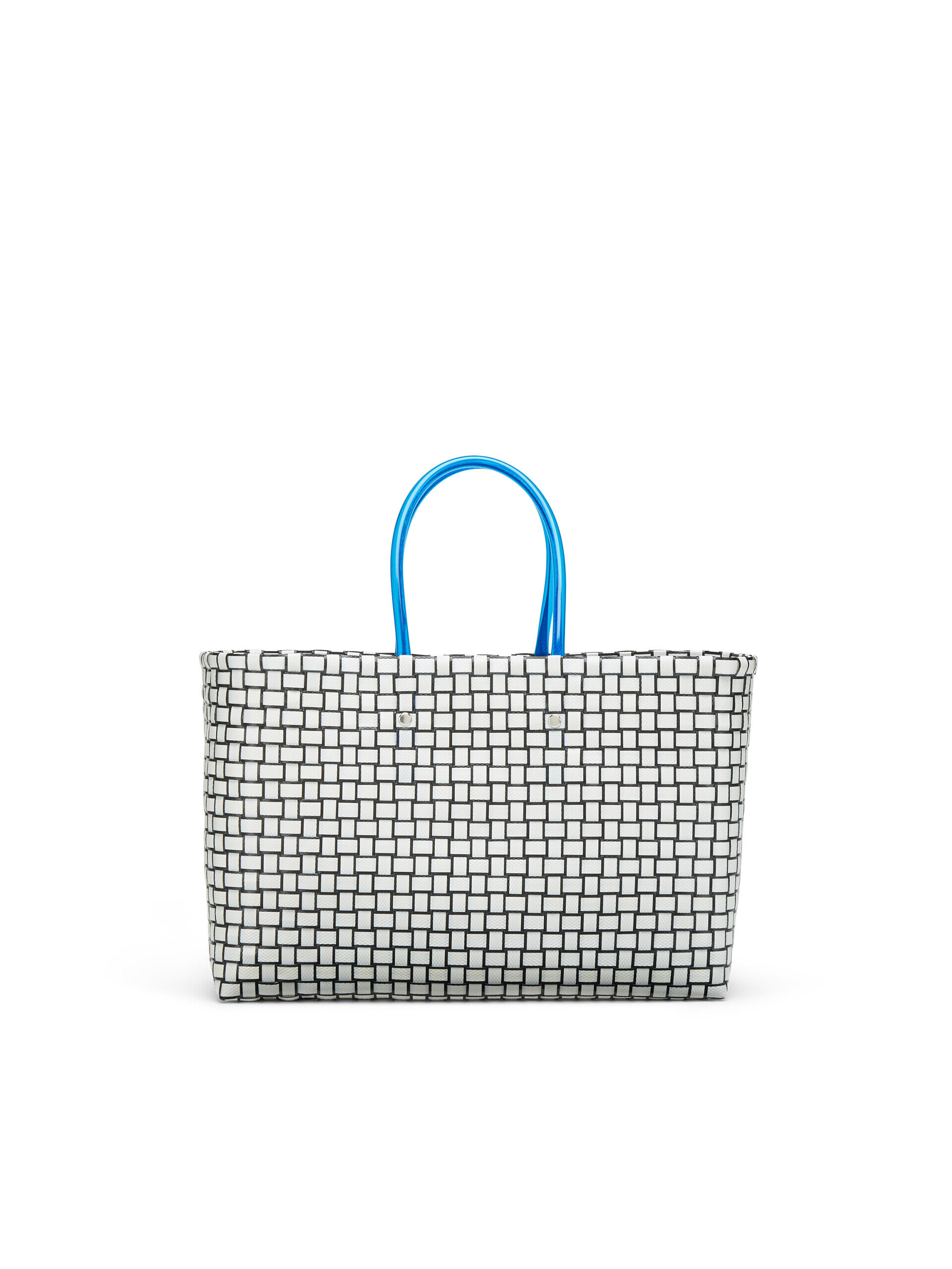 MARNI MARKET FLOWER BASKET shopping bag in white woven ...