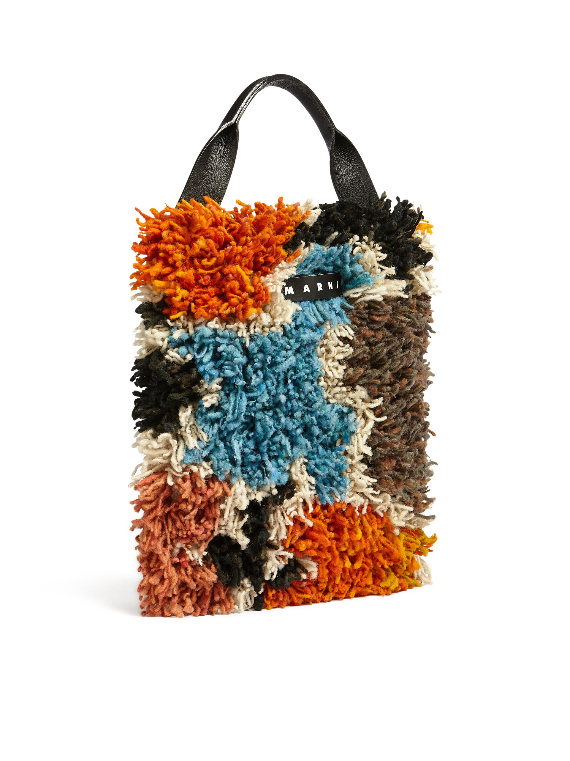 MARNI MARKET bag in multicolor long wool | Marni
