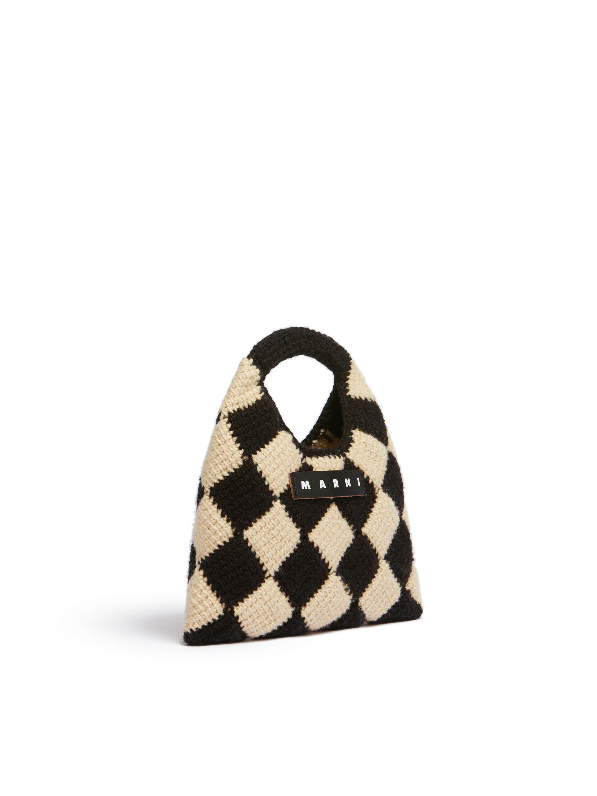 ホワイト&ブラック MARNI MARKET DIAMOND テックウールミニバッグ | Marni