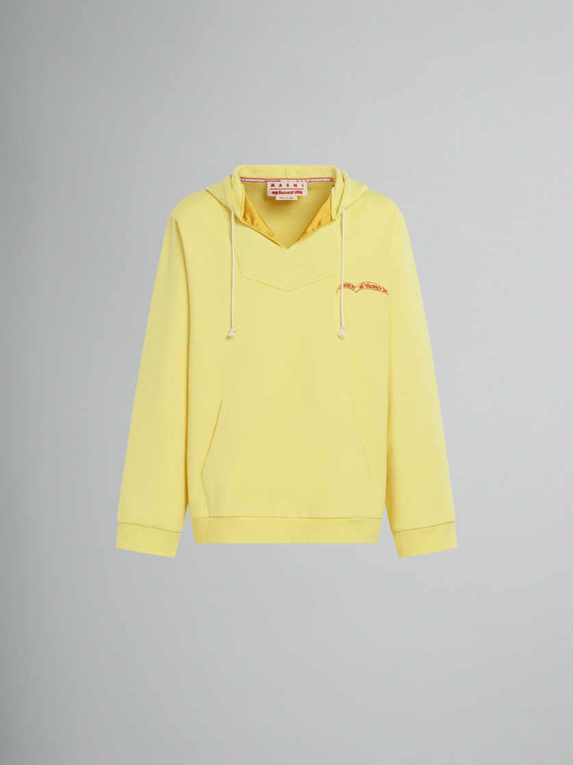 Marni x No Vacancy Inn - Acid yellow bio cotton hoodie with embroidery ...