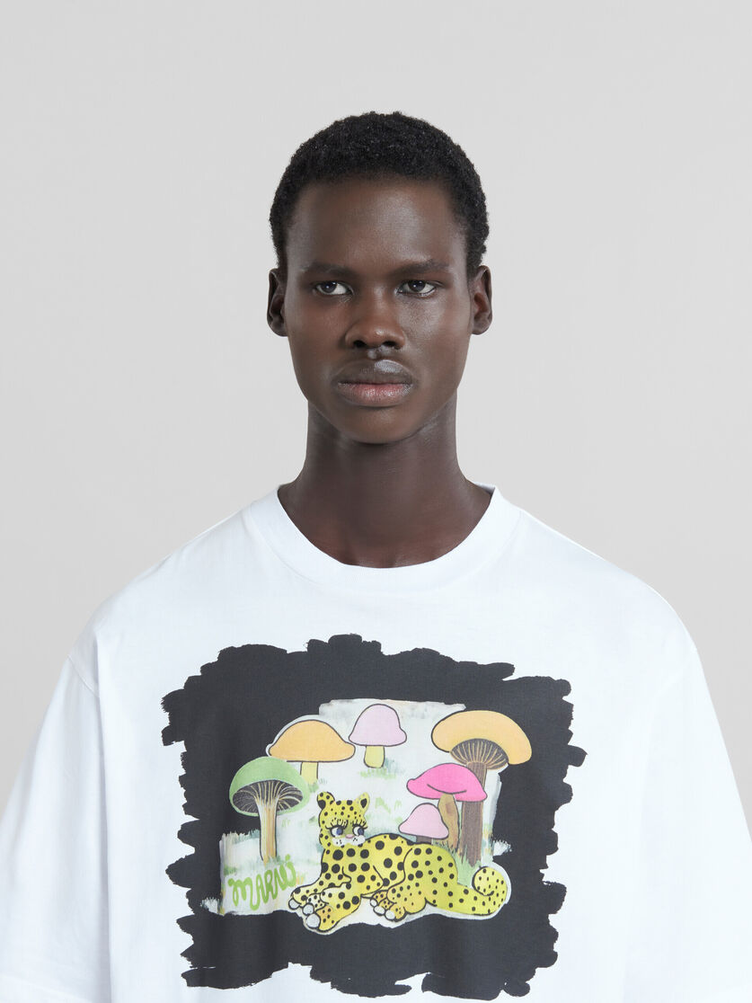 T-shirt morbida in cotone biologico bianco con stampa - T-shirt - Image 4