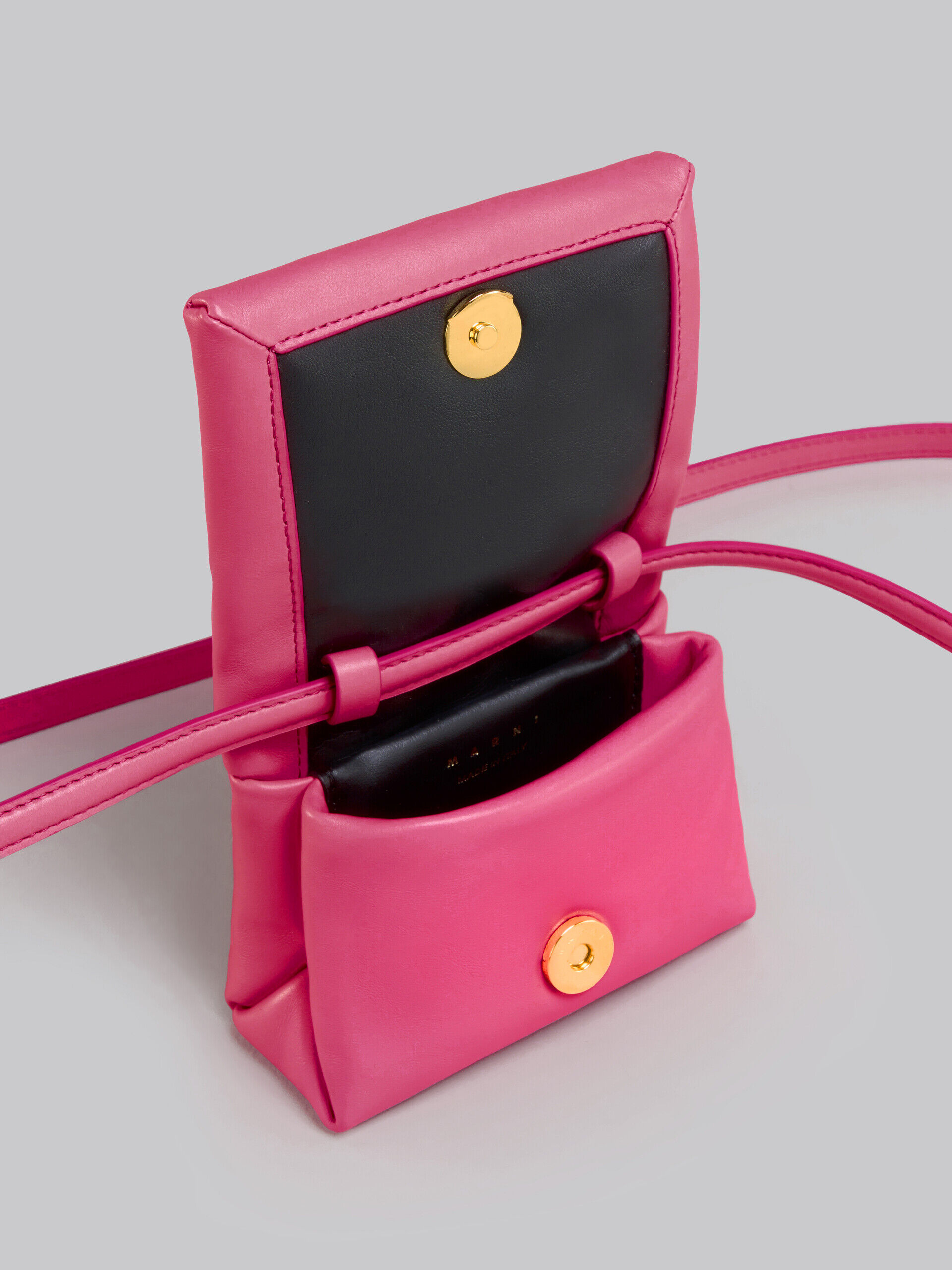Pink leather mini Prisma pouch | Marni