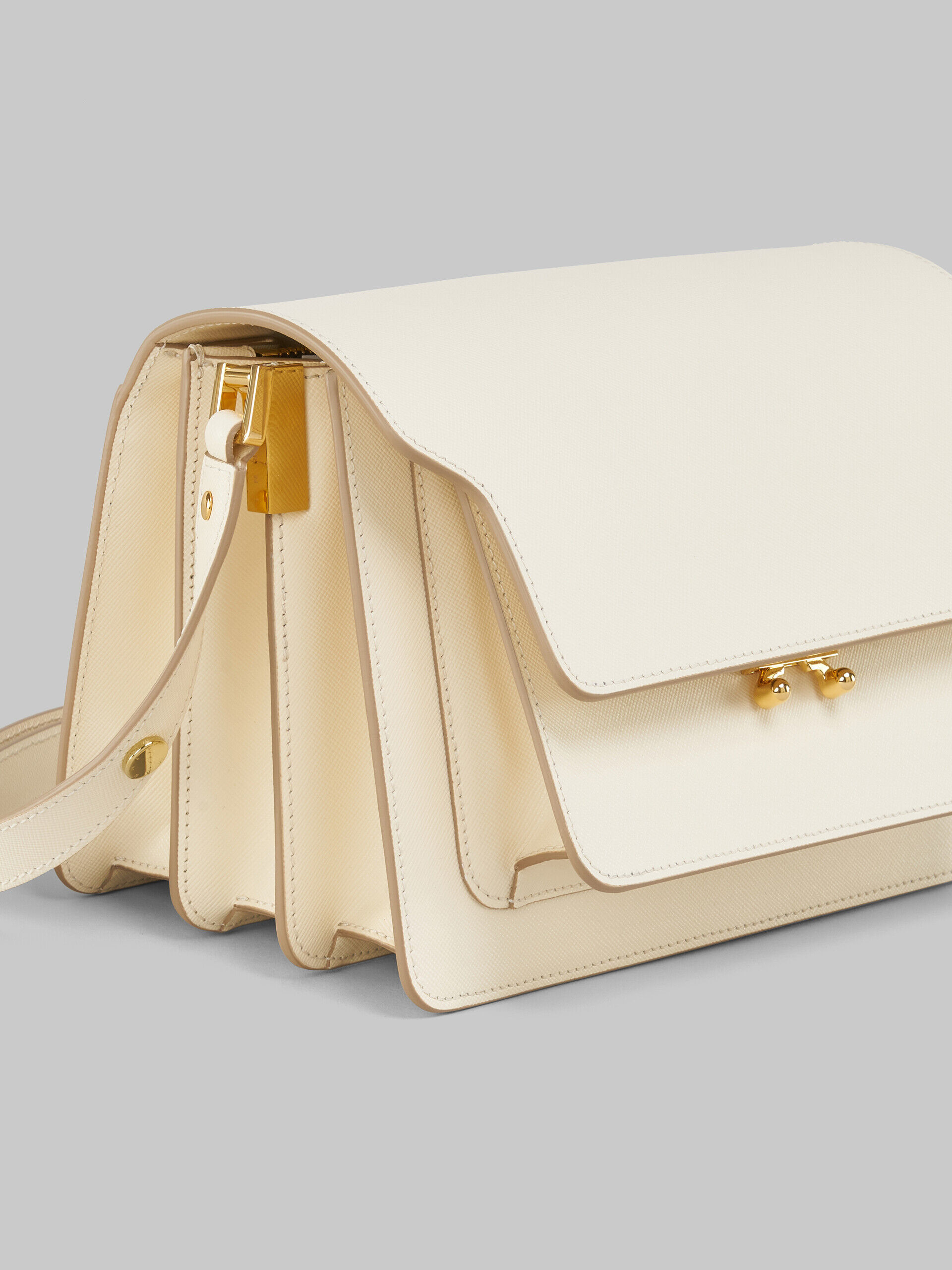 Cream saffiano leather medium Trunk bag | Marni