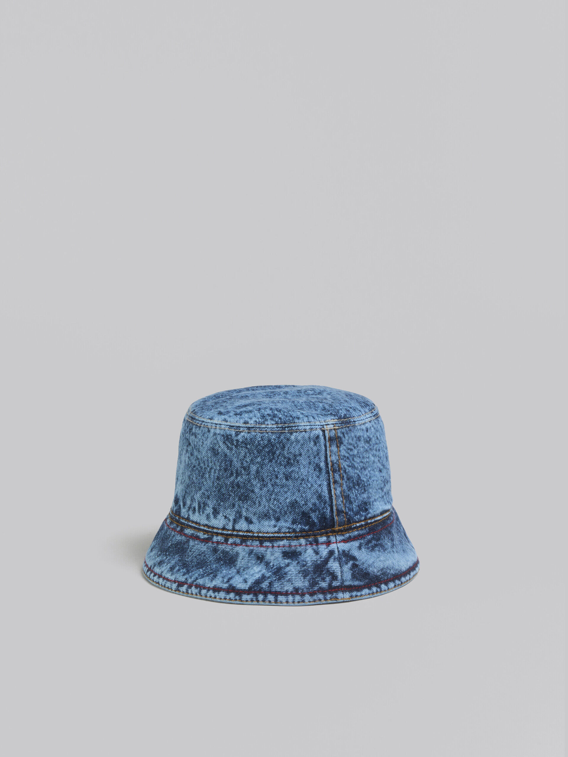 Blue denim bucket hat with marble-dyed finish | Marni