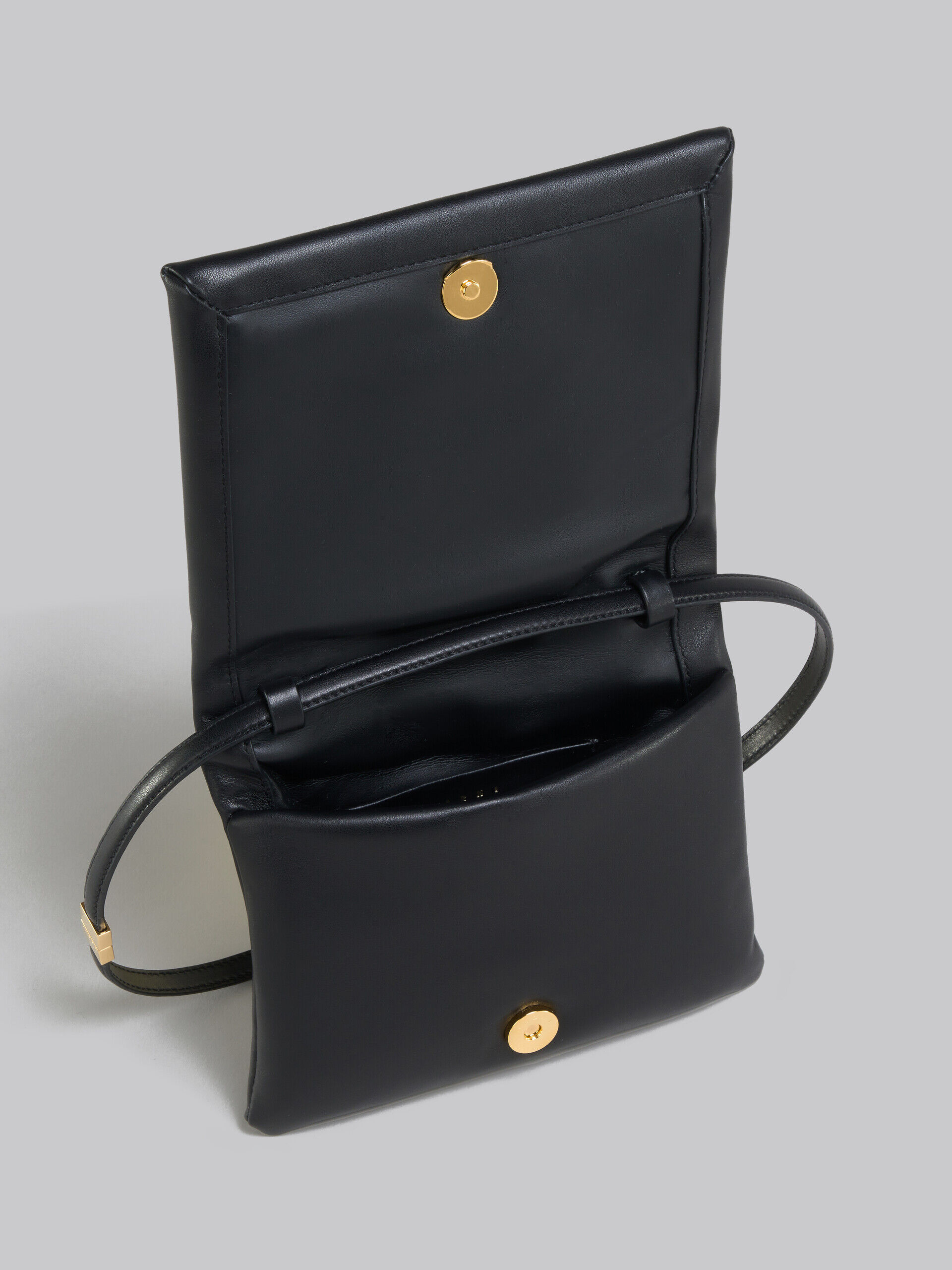 Black leather Prisma pouch | Marni