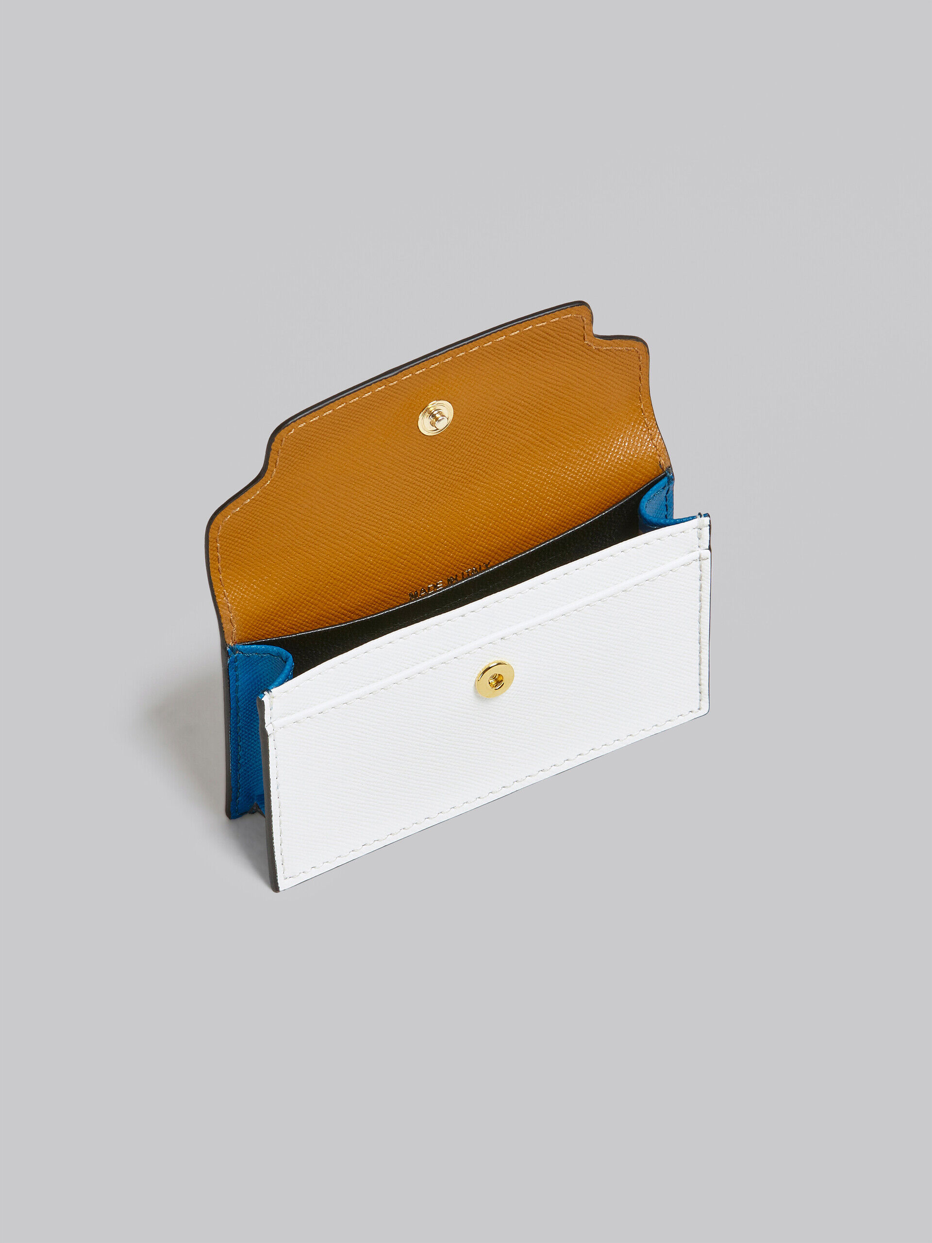 ブラウン、ホワイト、ブルー サフィアーノレザー製カードケース | Marni