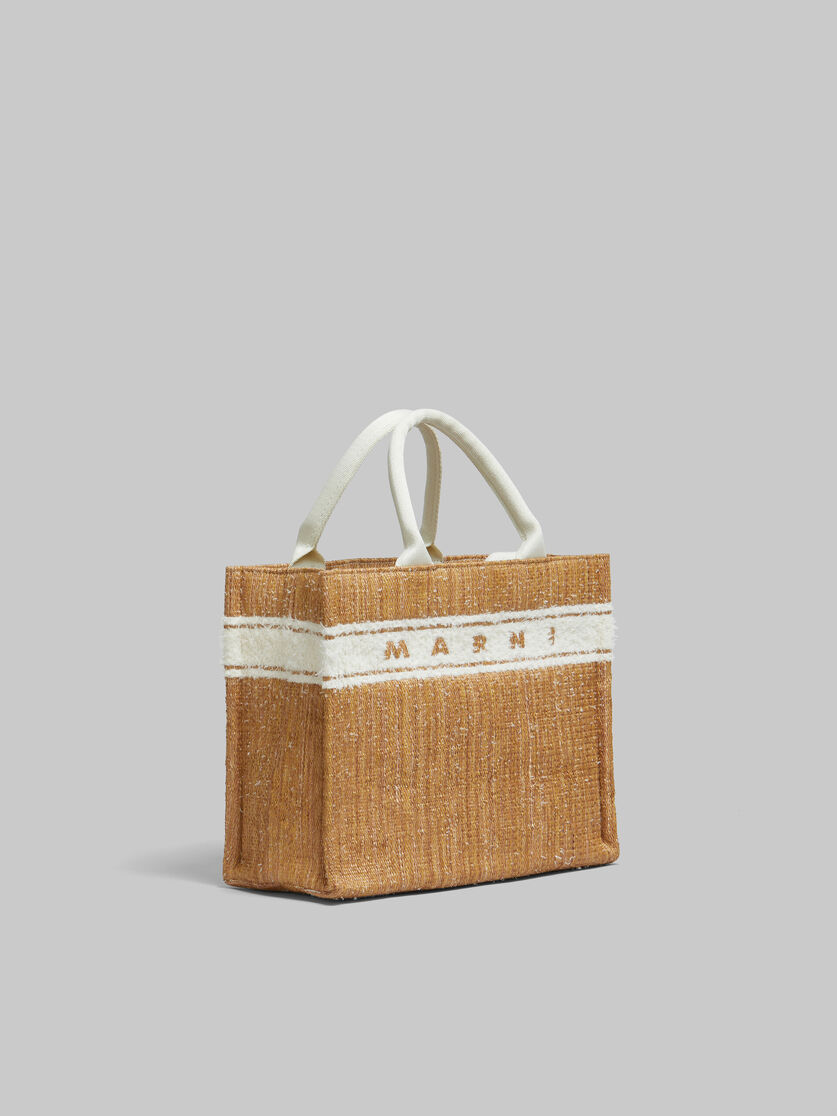 Tote Bag piccola in tessuto effetto rafia écru con logo trapuntato - Borse shopping - Image 6