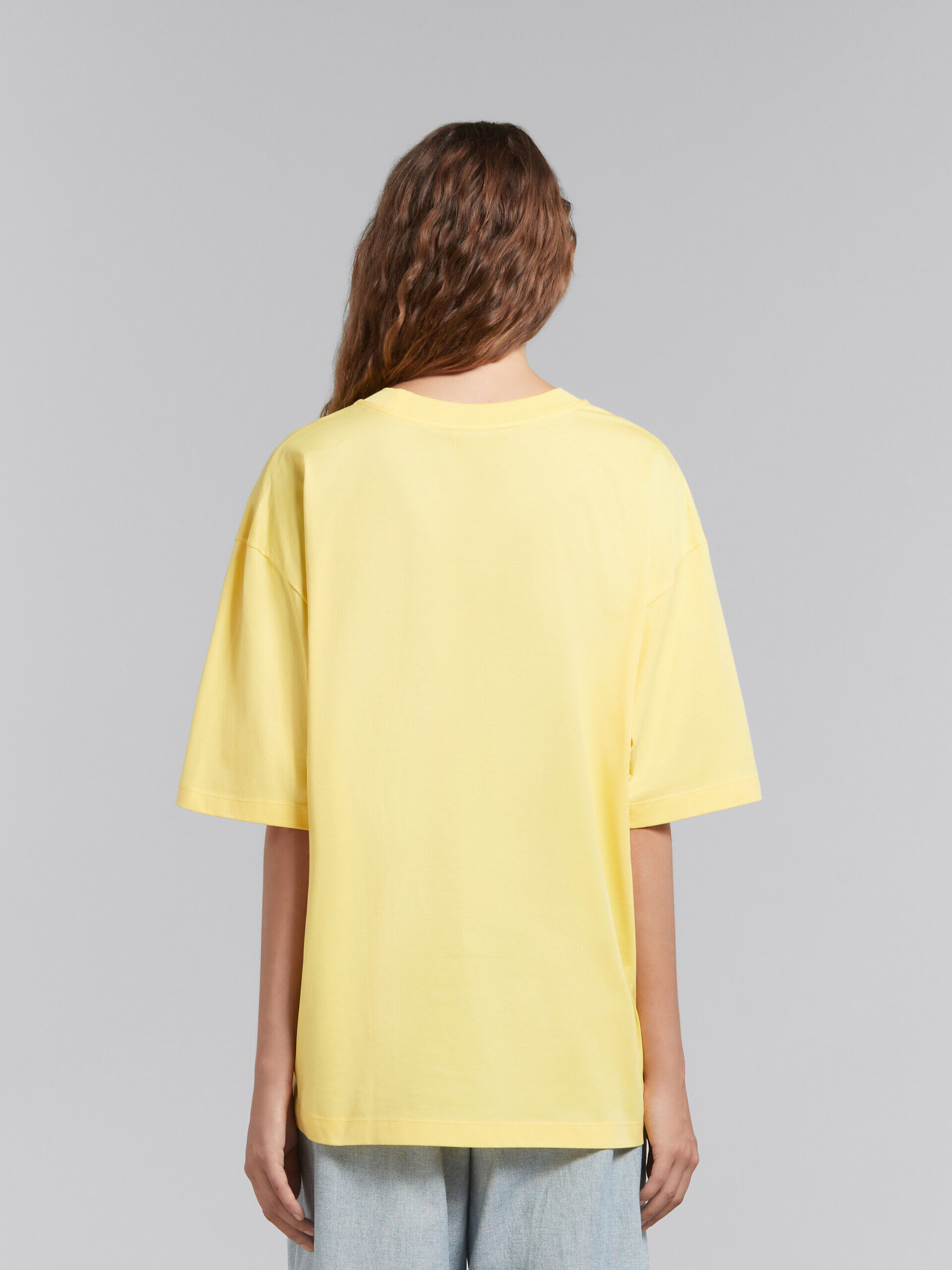 Yellow organic cotton T-shirt with logo | Marni