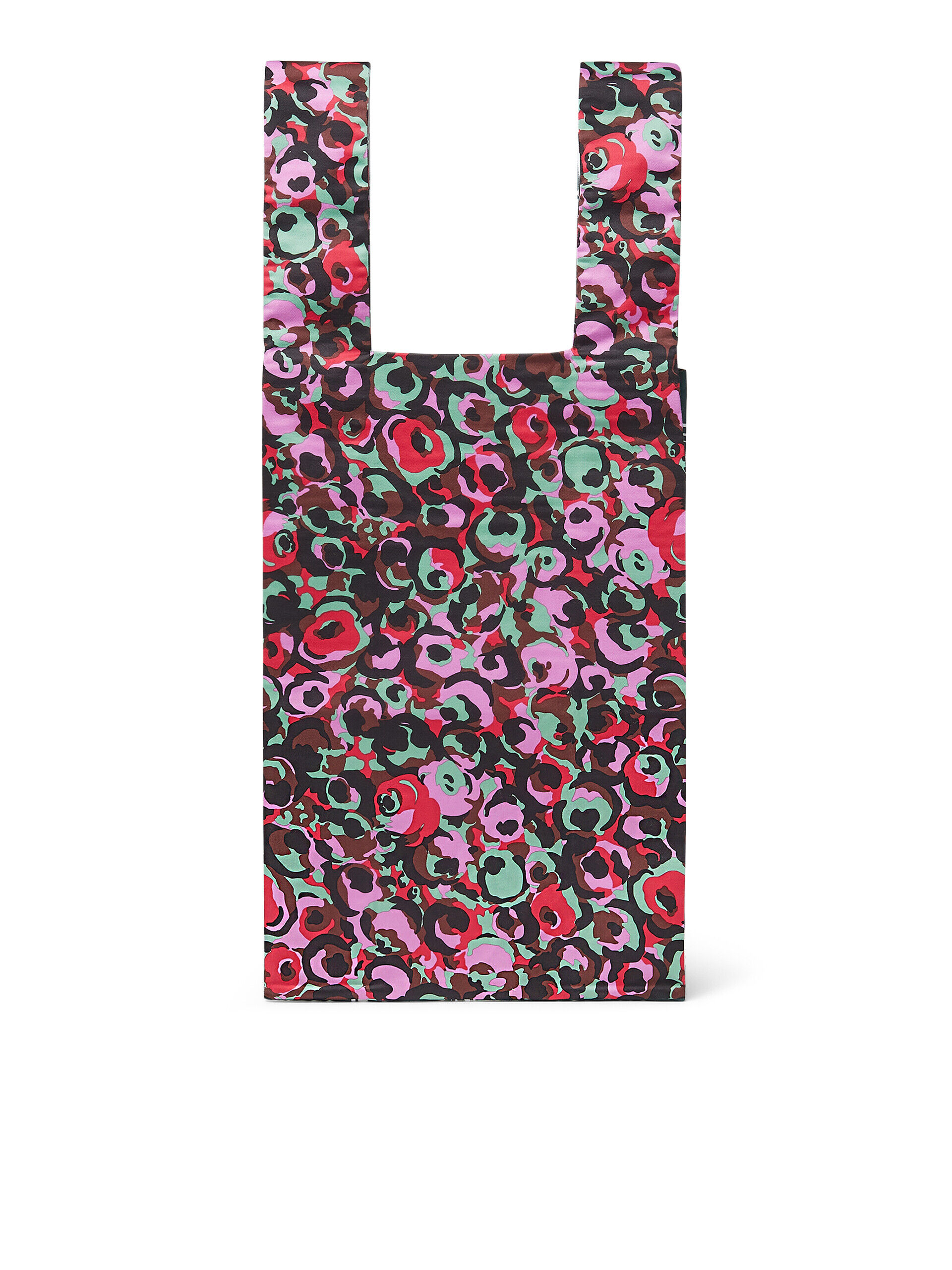 MARNI MARKET cotton shopping bag with check and floral print | Marni