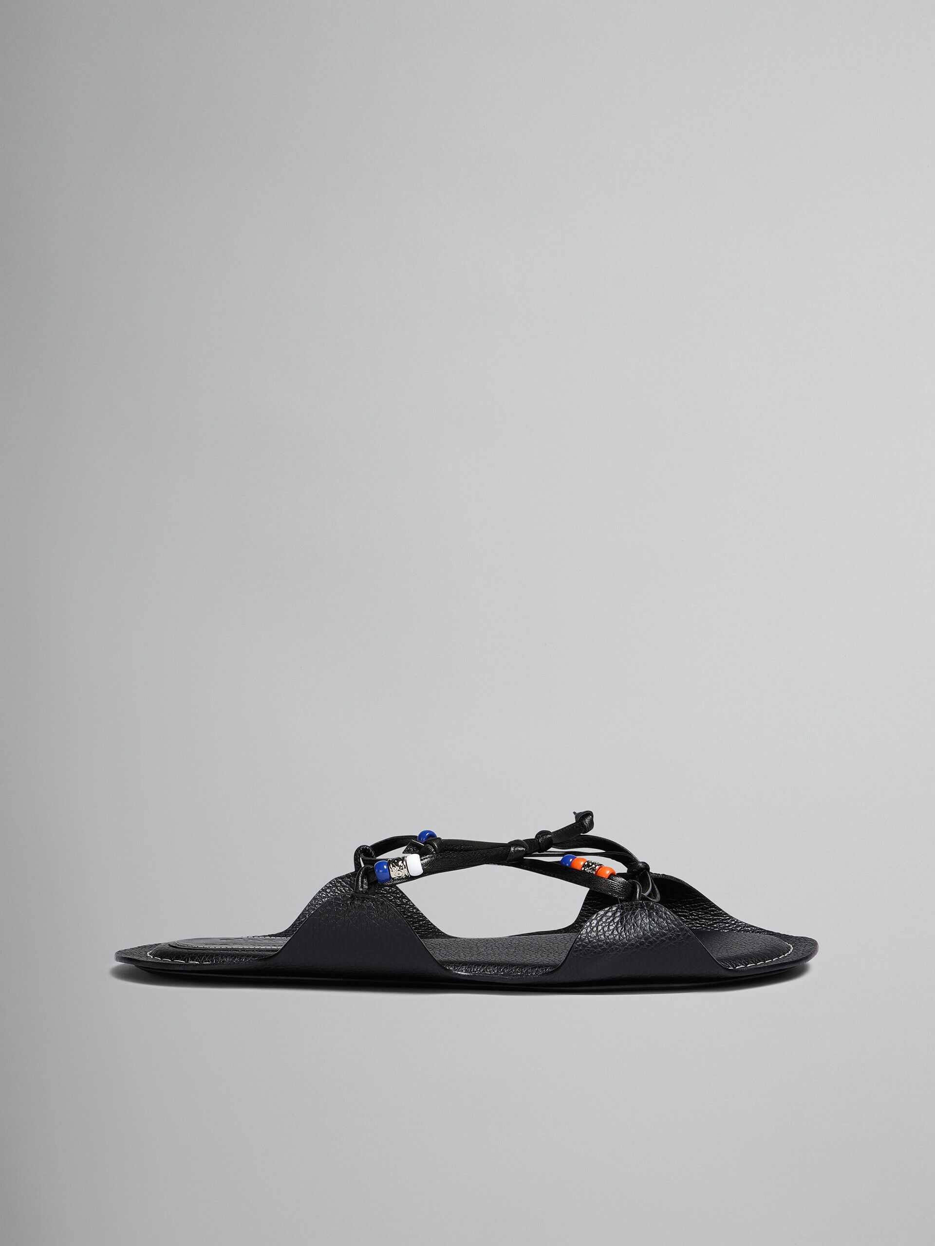 Marni x No Vacancy Inn - Black leather sandals with beads | Marni