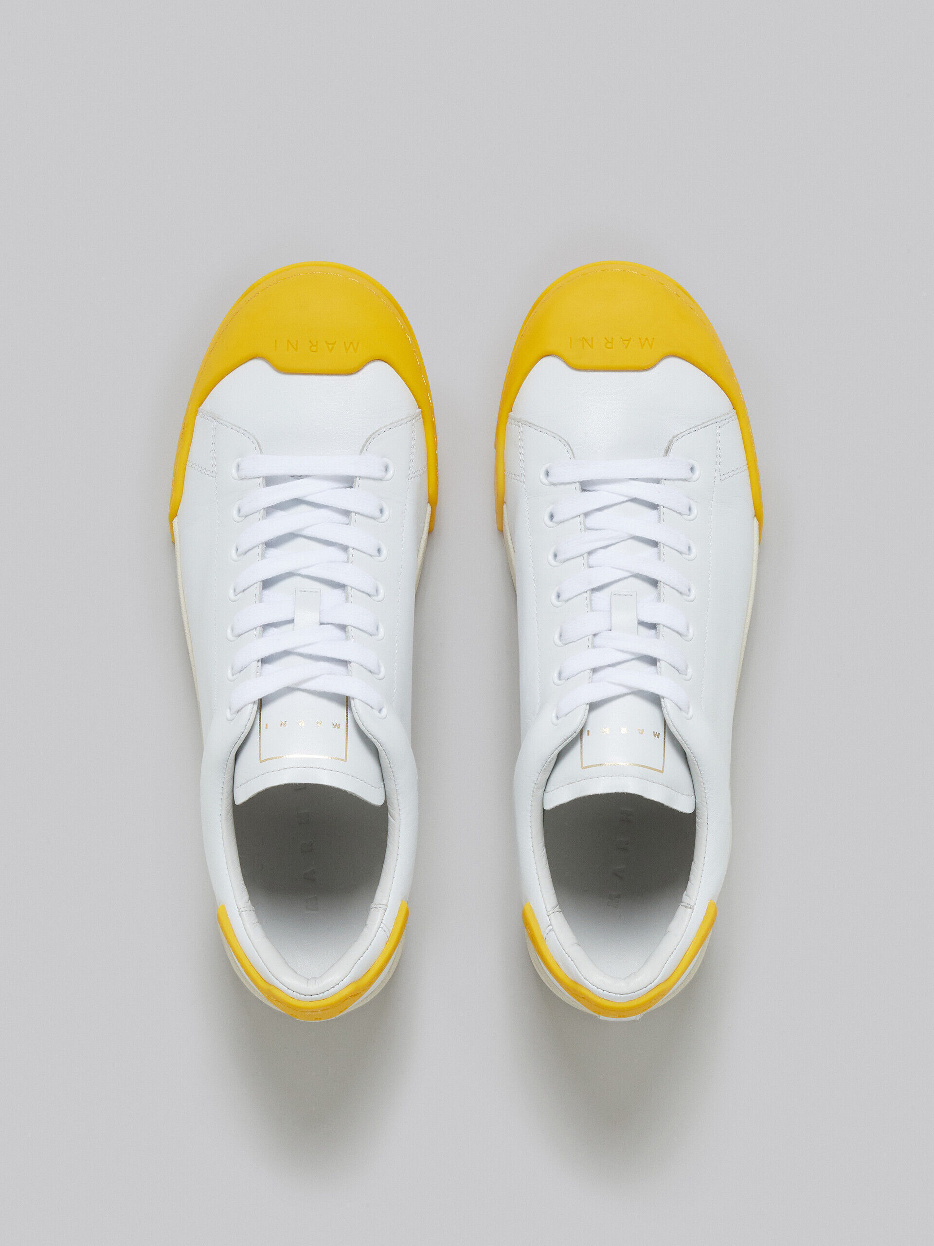 Dada Bumper sneaker in white and yellow leather | Marni