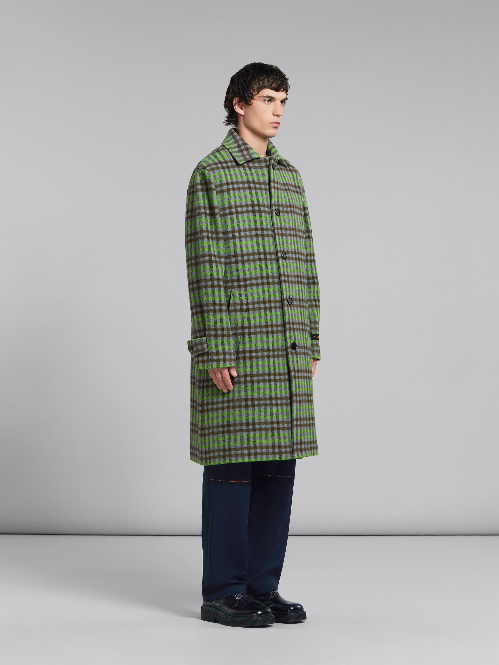 Wavy Checkパターン ウールコート(オーバーサイズフィット) | Marni