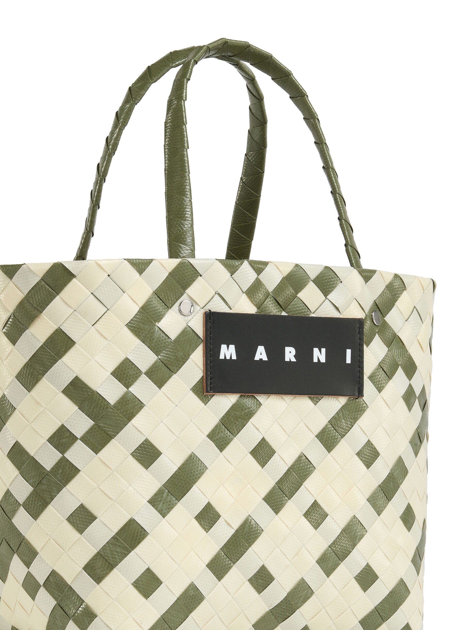 ホワイト&グリーン MARNI MARKET CHECK BASKET MINI BAG | Marni