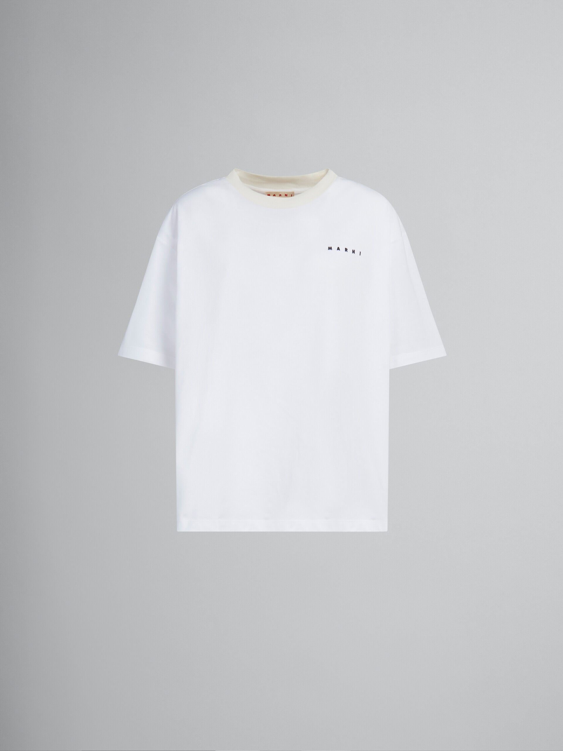 MONSE】white COTTON×MODAL プリントTシャツ - Tシャツ/カットソー 