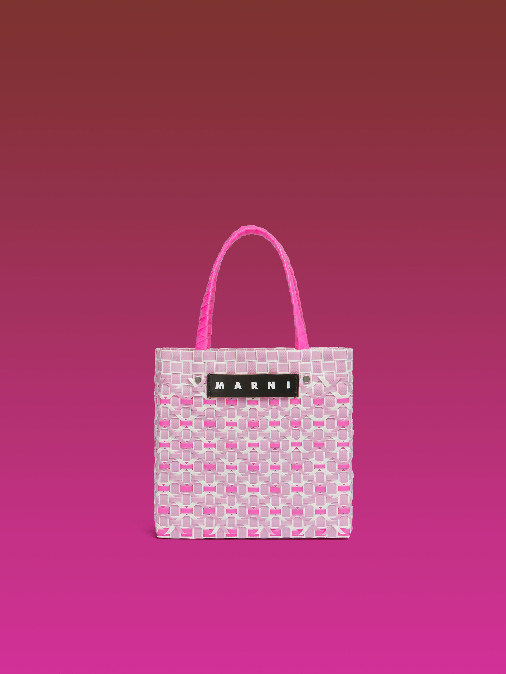 Pink Marni Market Criss-Cross Mini Basket Bag | Marni