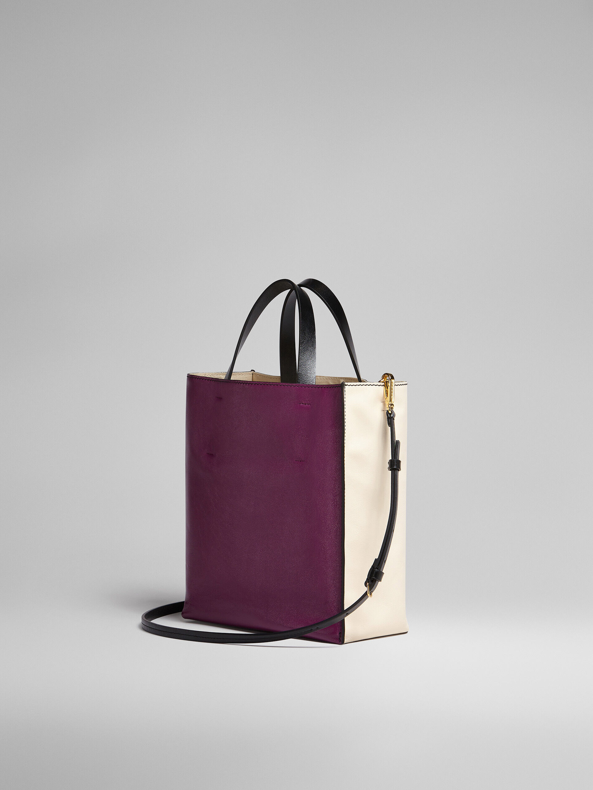 MUSEO SOFT small bag in white and purple leather | Marni