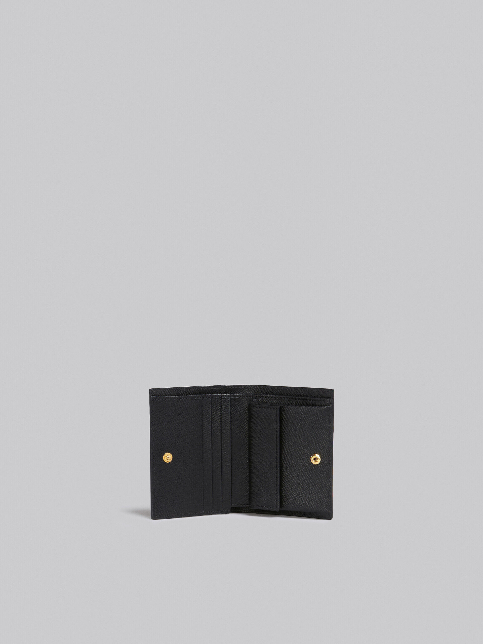 Black saffiano leather bi-fold wallet | Marni