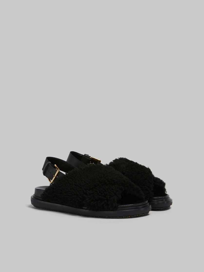 Fusbett in shearling nero a pelo riccio - Sandali - Image 2