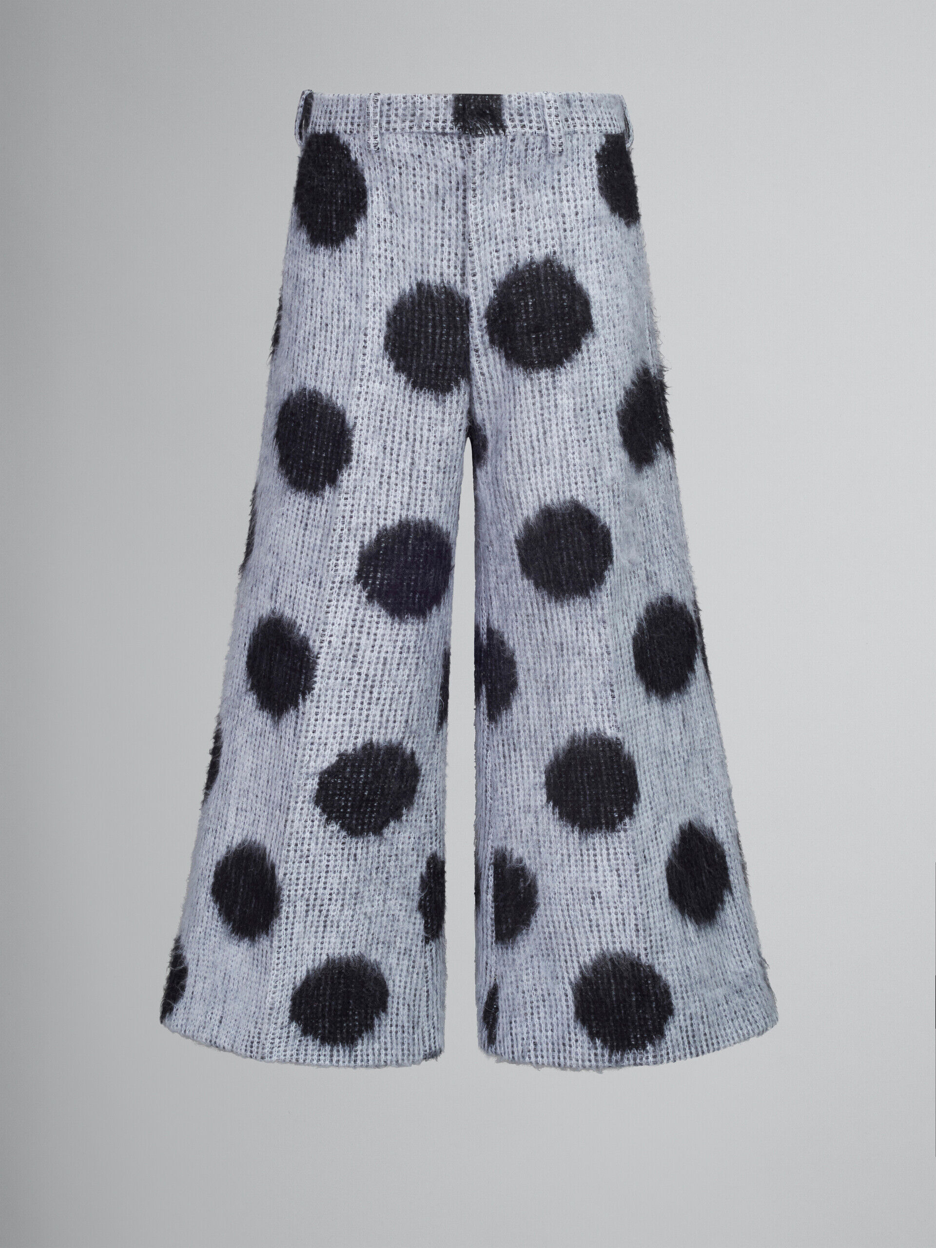White mohair trousers with maxi polka dots | Marni