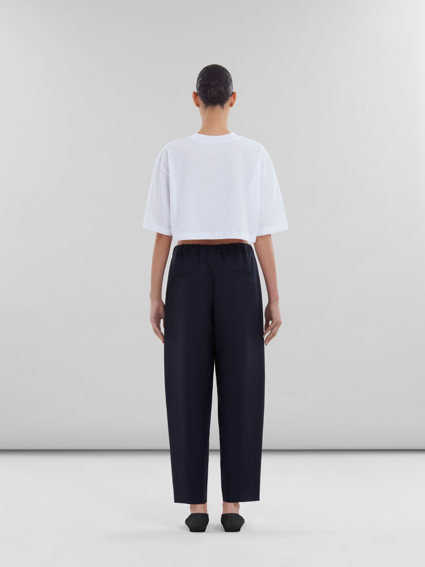 Deep blue tropical wool trousers with Marni mending - Pants - Image 3