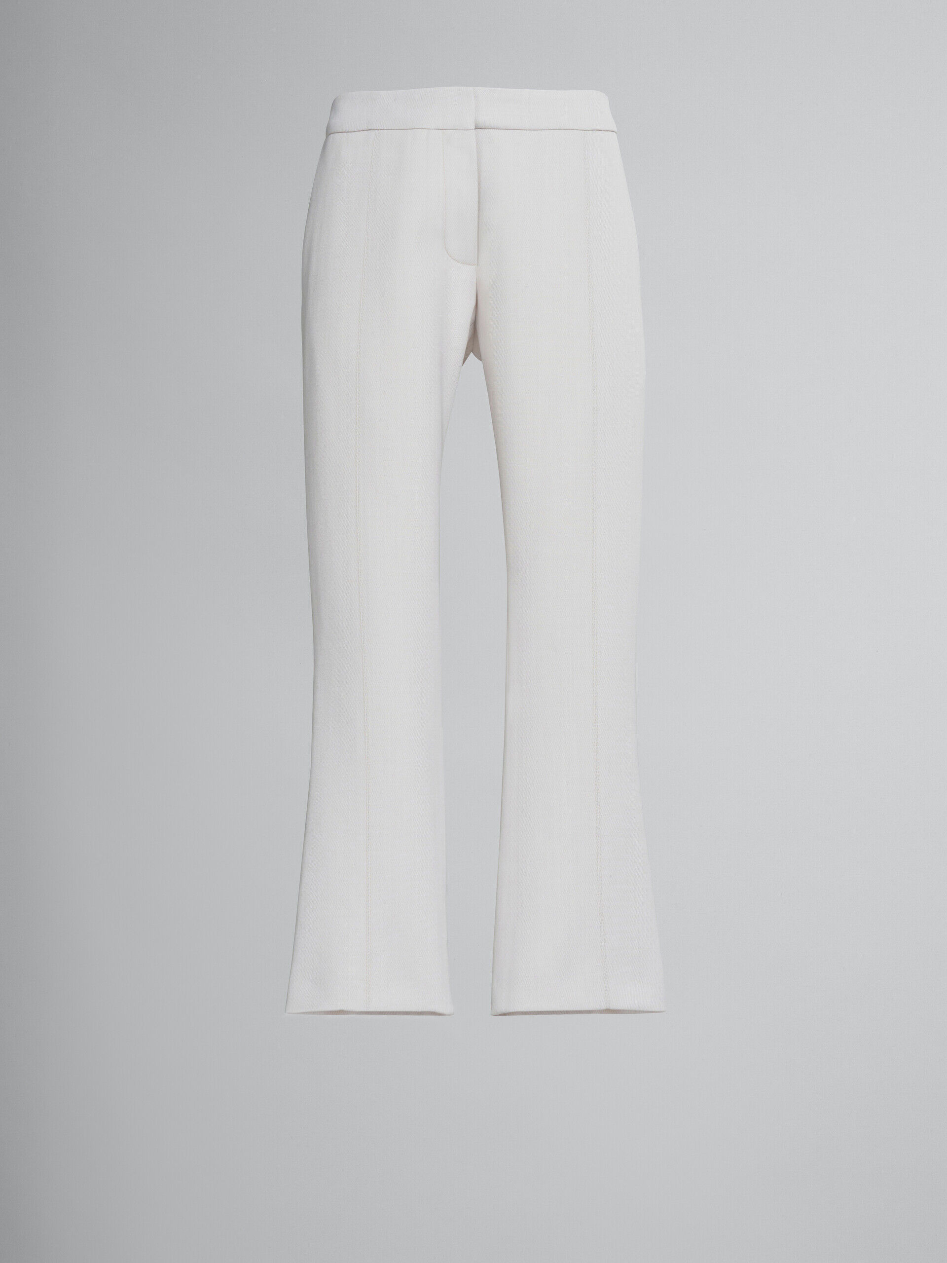 Flared trousers in white cavalry wool | Marni